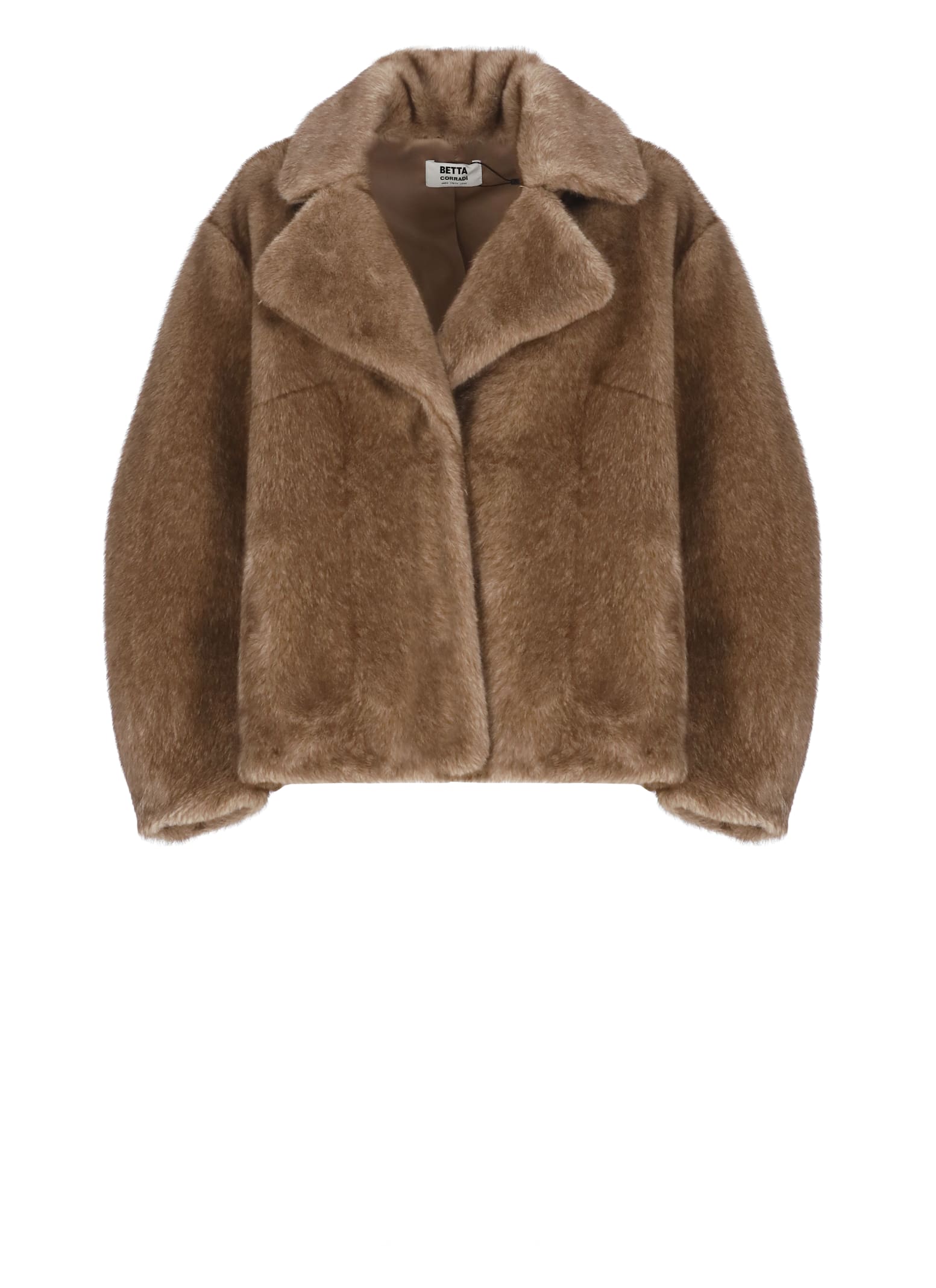 Betta Corradi Synth Fur Coat In Brown