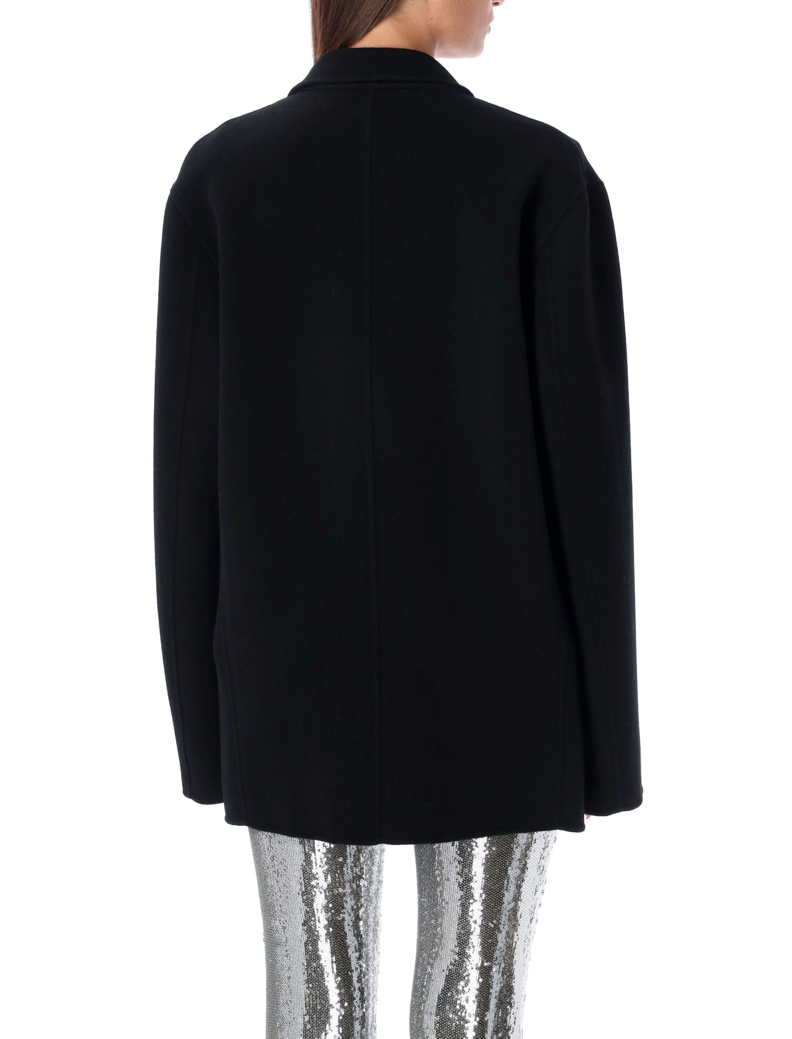 Philosophy Di Lorenzo Serafini Oversized Double Wool Jacket In Black