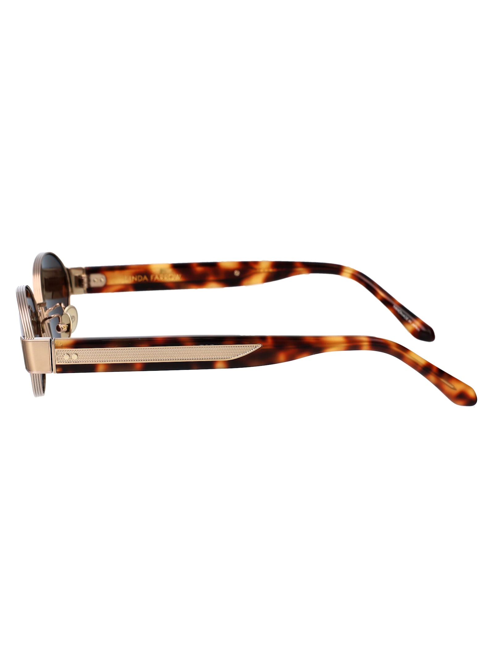 Linda Farrow Sadie - Light Gold / T-shell Sunglasses In Lightgold/t-shell/brown
