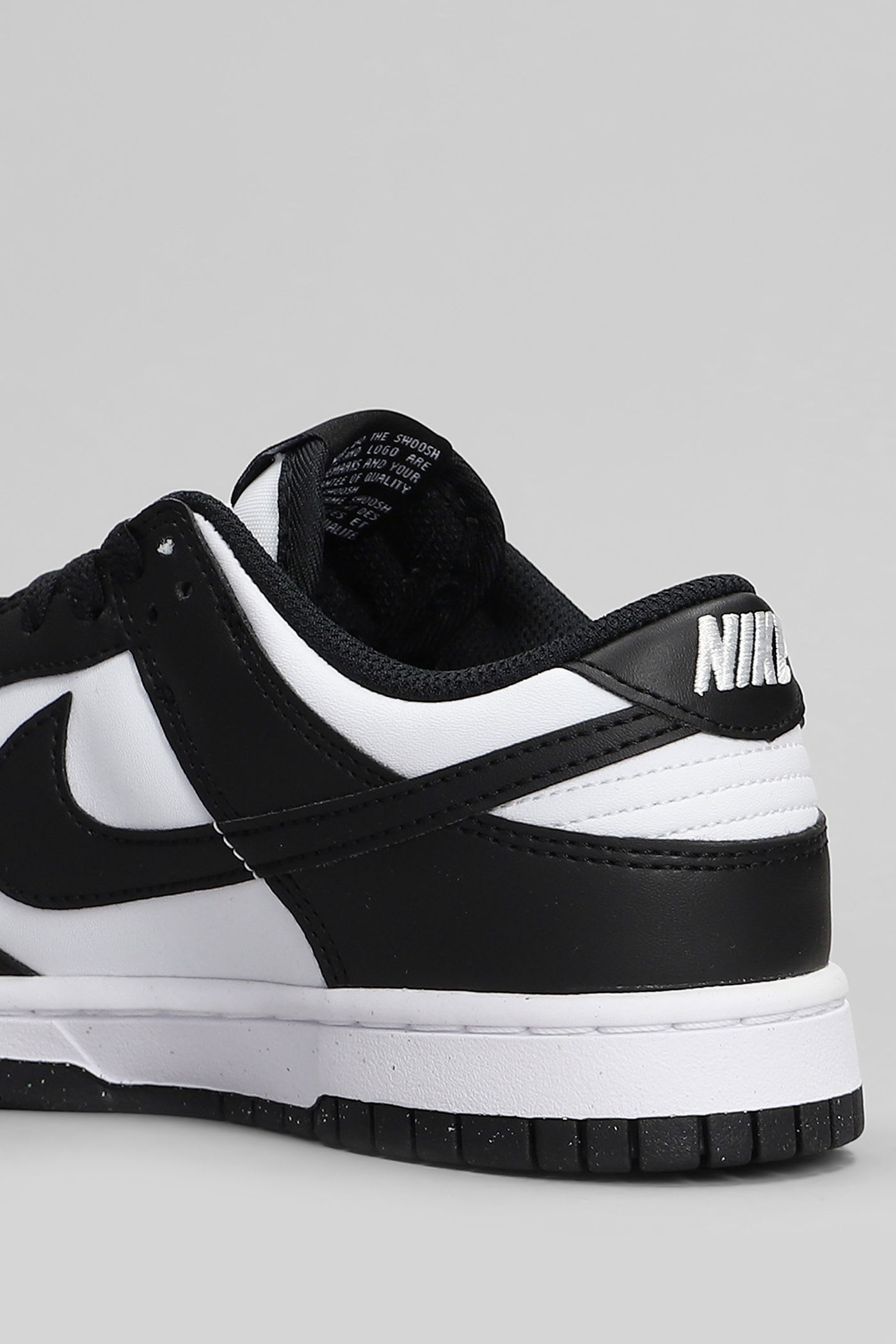 Nike Dunk Low Next Nature Sneakers In Black Leather In Black
