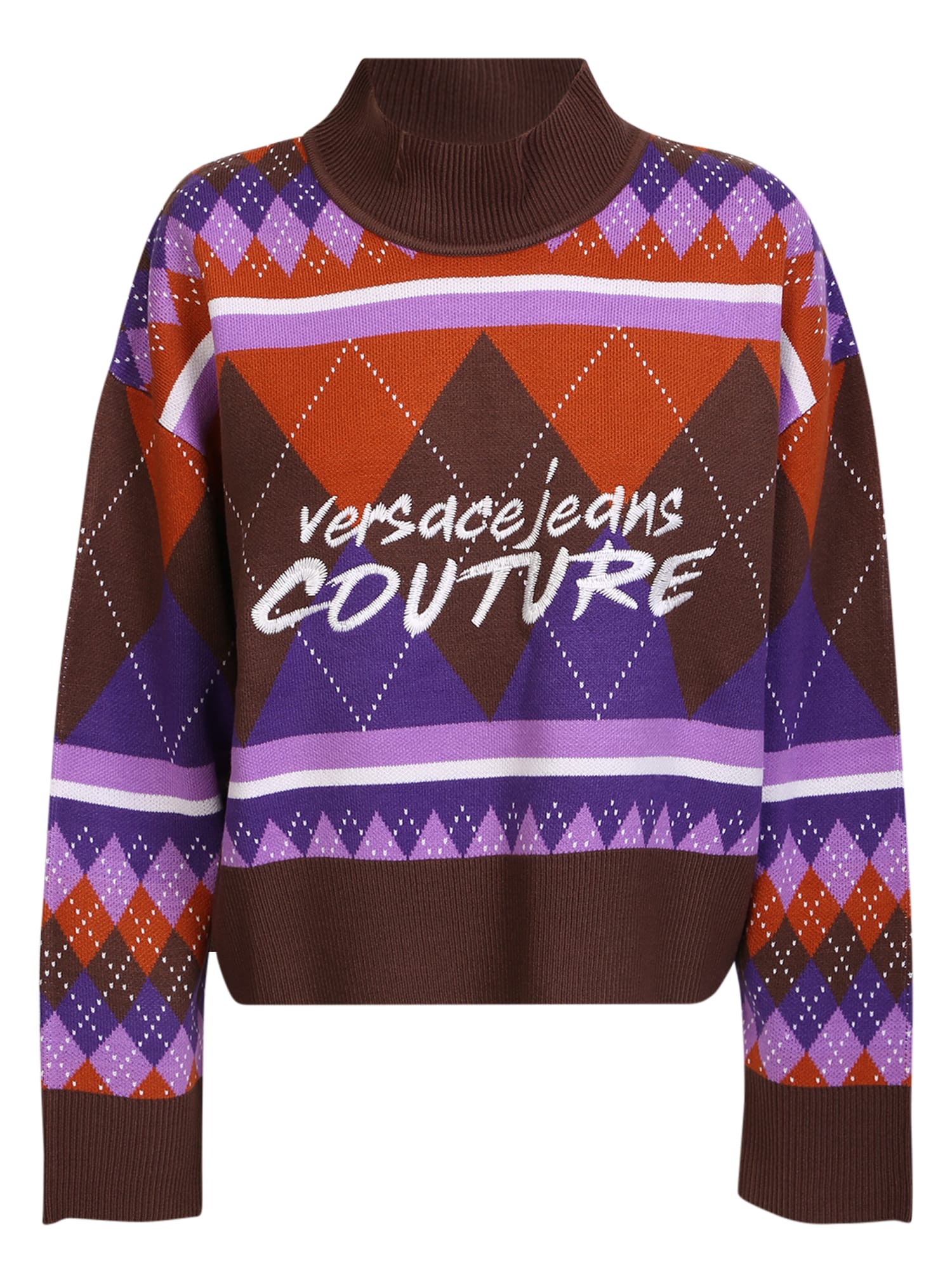 Versace Jeans Couture Patterned Pullover Argyle Knit