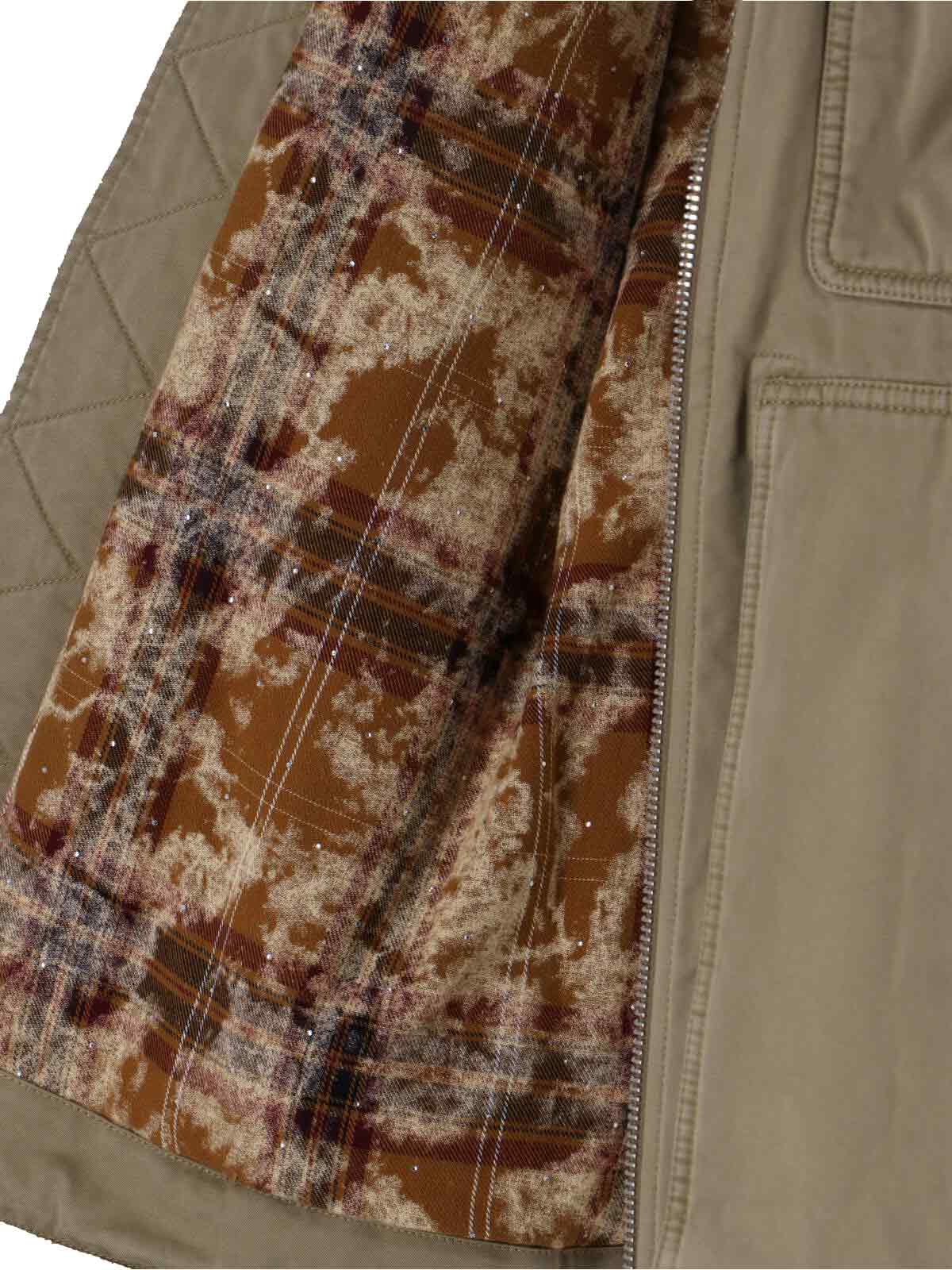 Dsquared2 Relaxed Jacket With Faux Fur Trim In Neutral