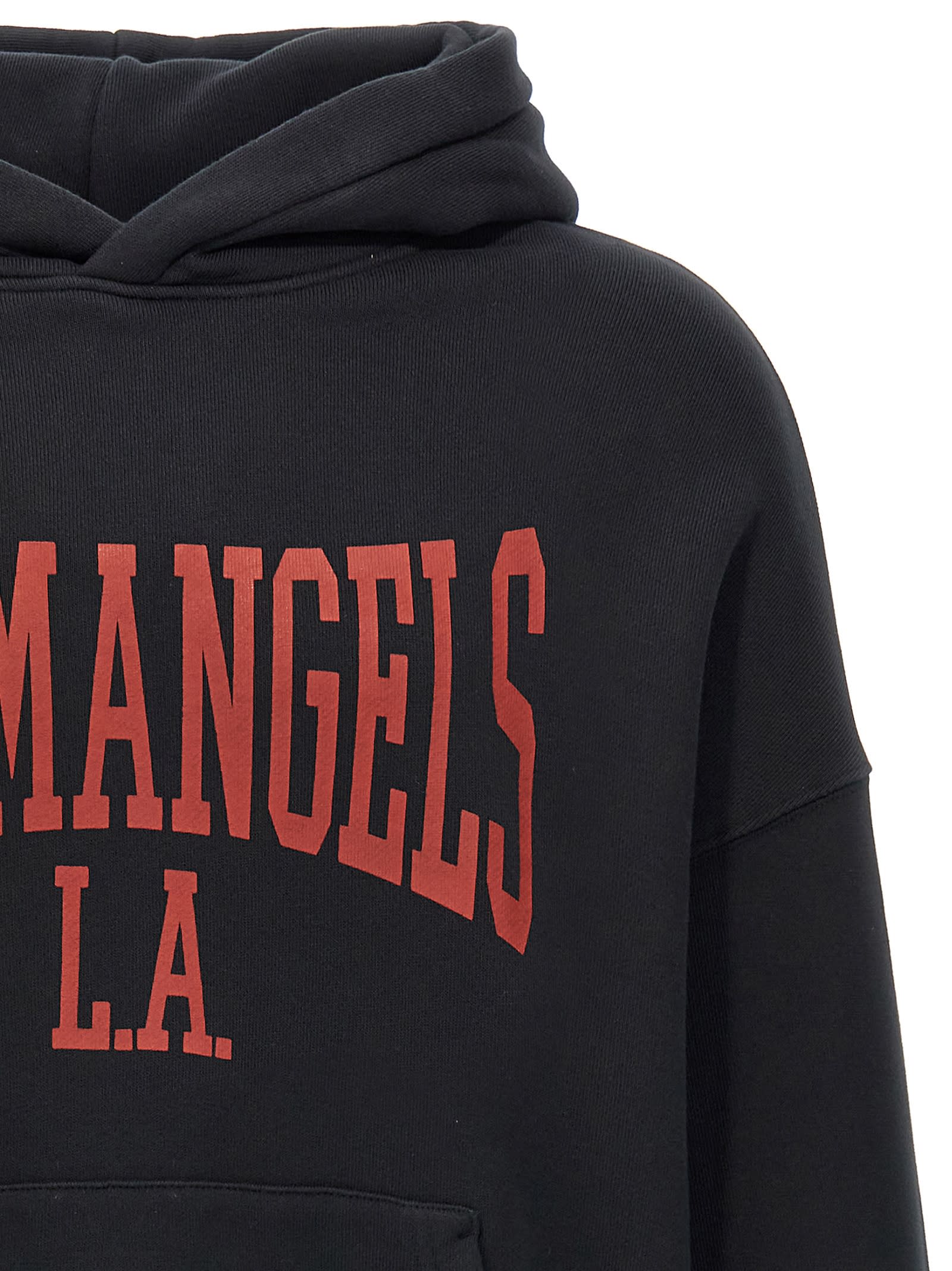 Shop Palm Angels College Hoodie In Black Dark Red