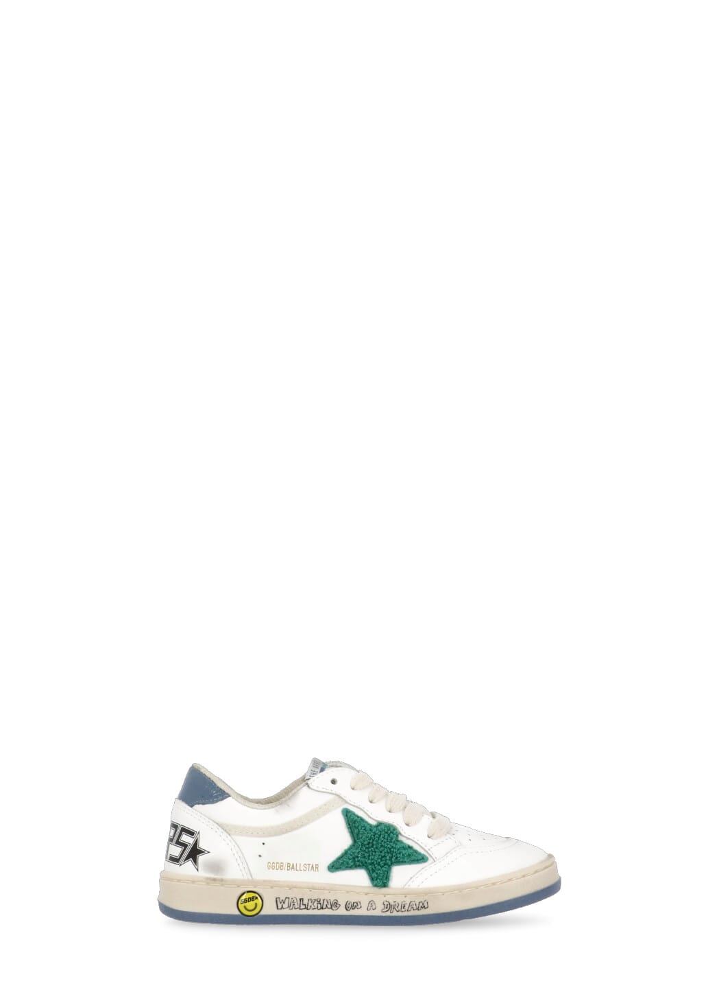 Golden Goose 'ball Star' Leather Sneakers Kids In White