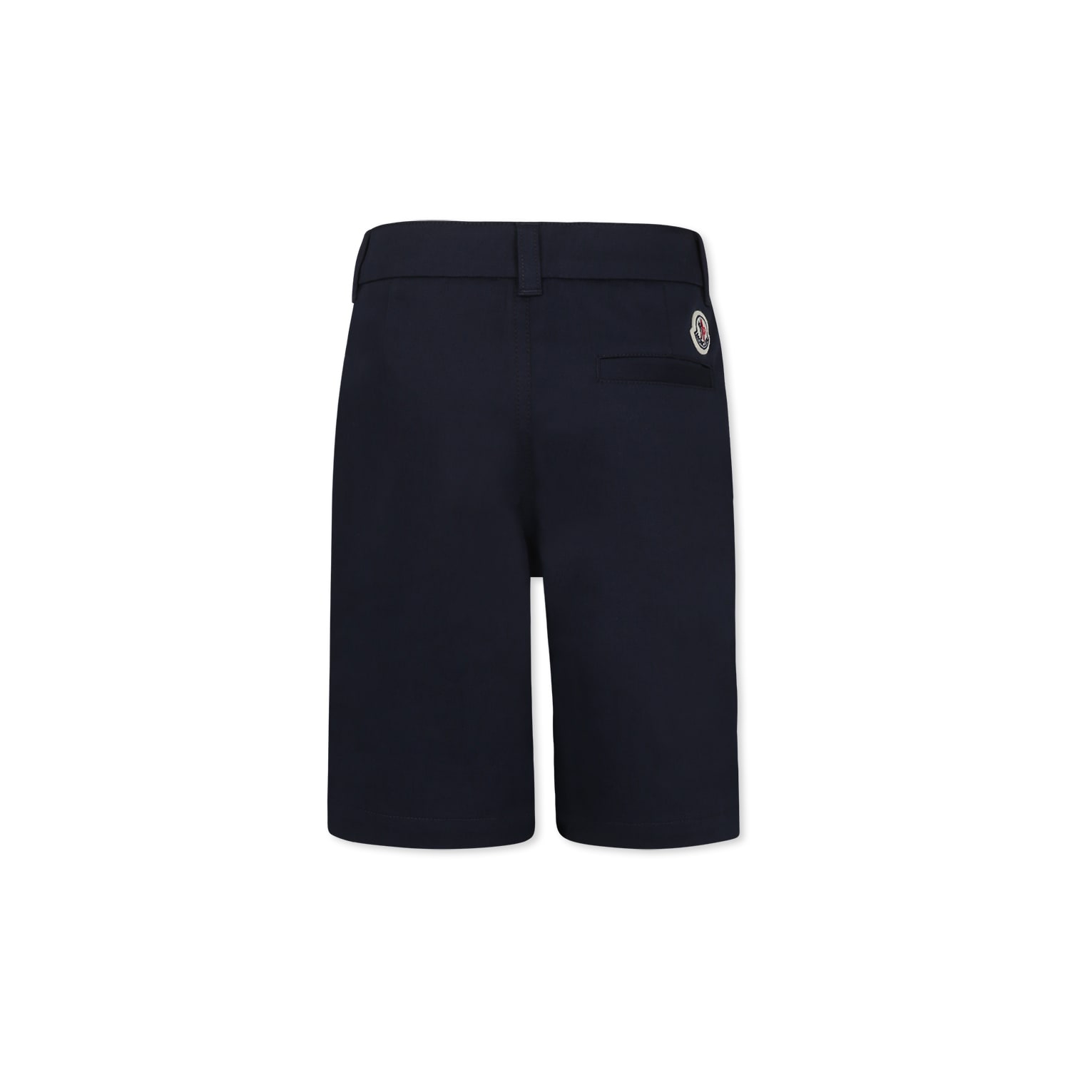 Moncler Blue Shorts For Boy With Logo In Blue