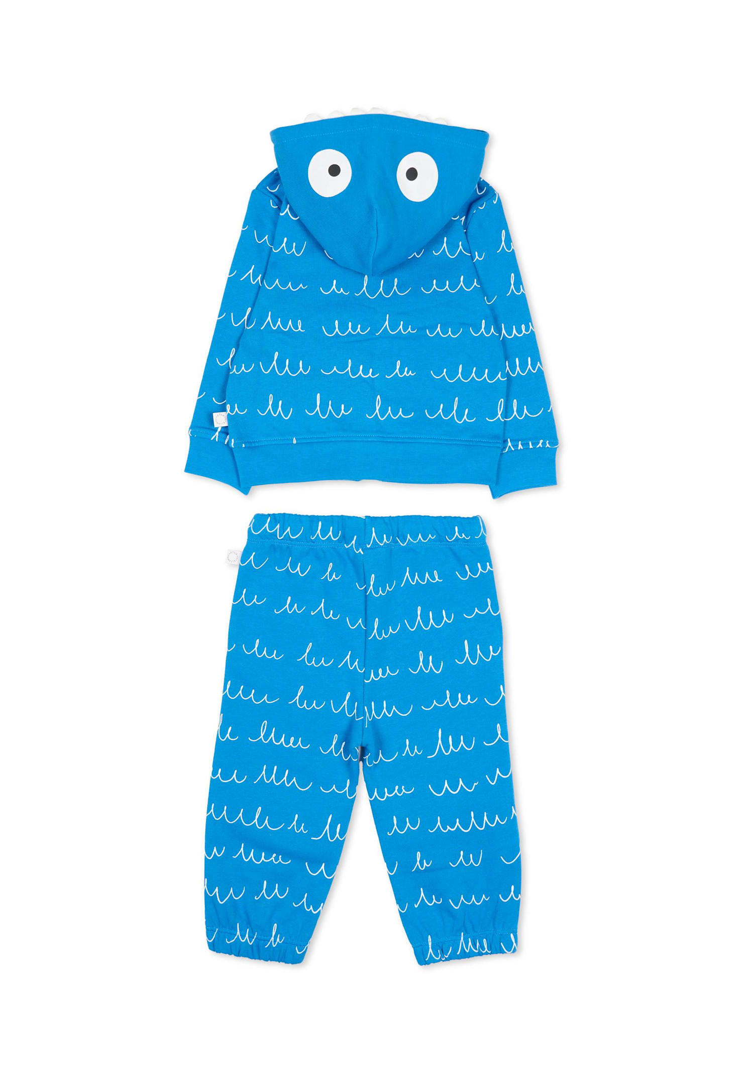 Stella Mccartney Blue Yeti Tracksuit For Baby Boy In Brown