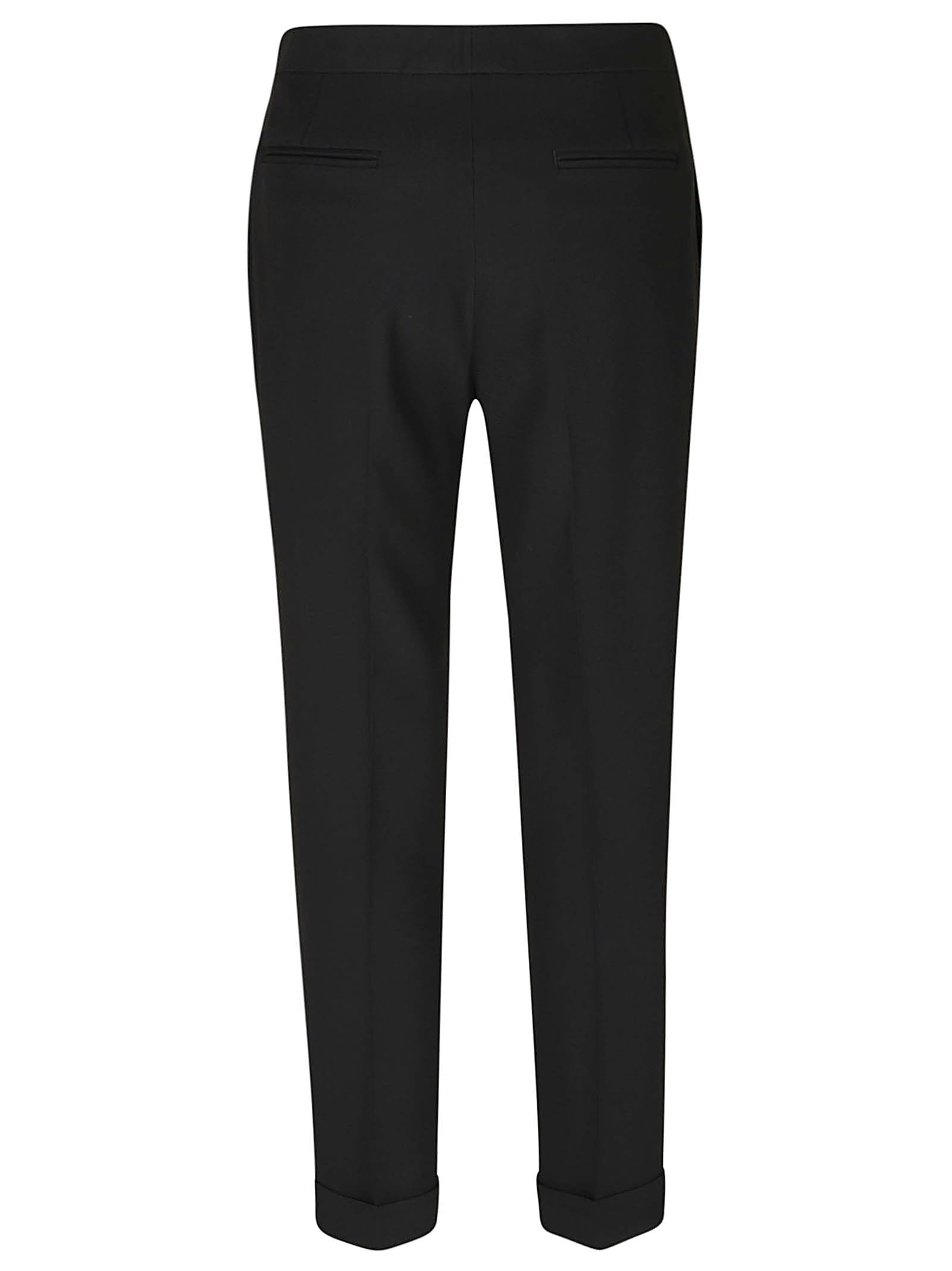 Shop Etro Regular Fit Plain Cropped Trousers In Black