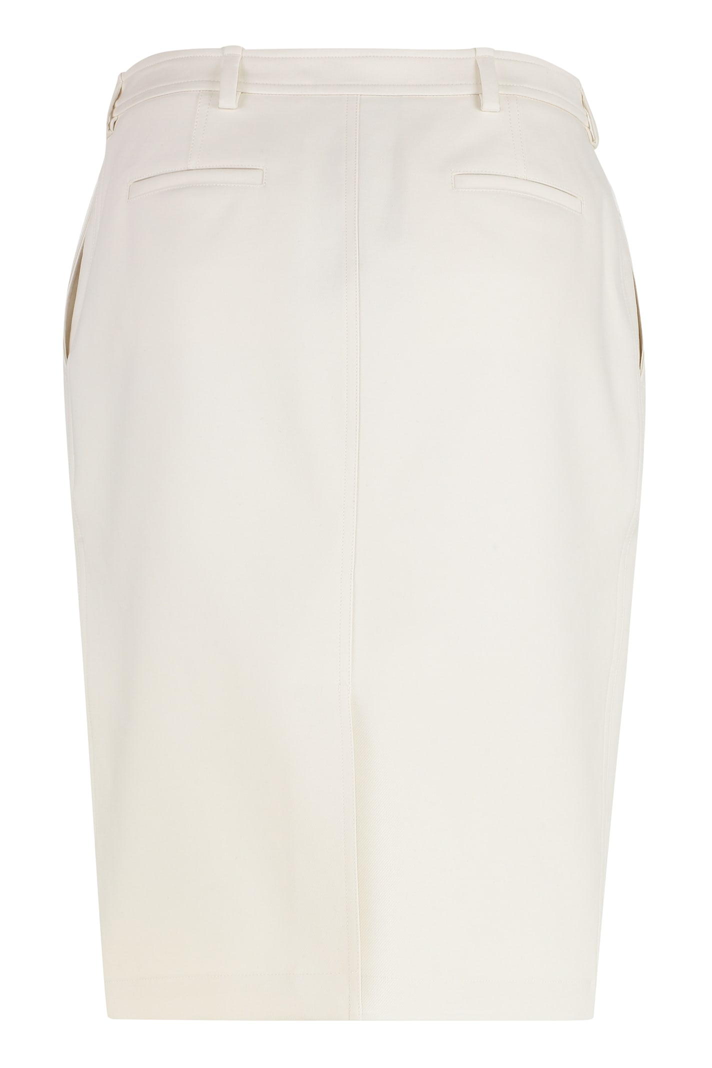 Tom Ford Cotton Midi Skirt In Panna