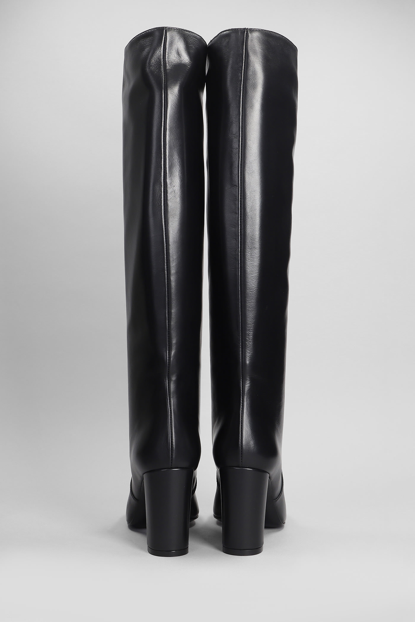 Shop Via Roma 15 High Heels Boots In Black Leather