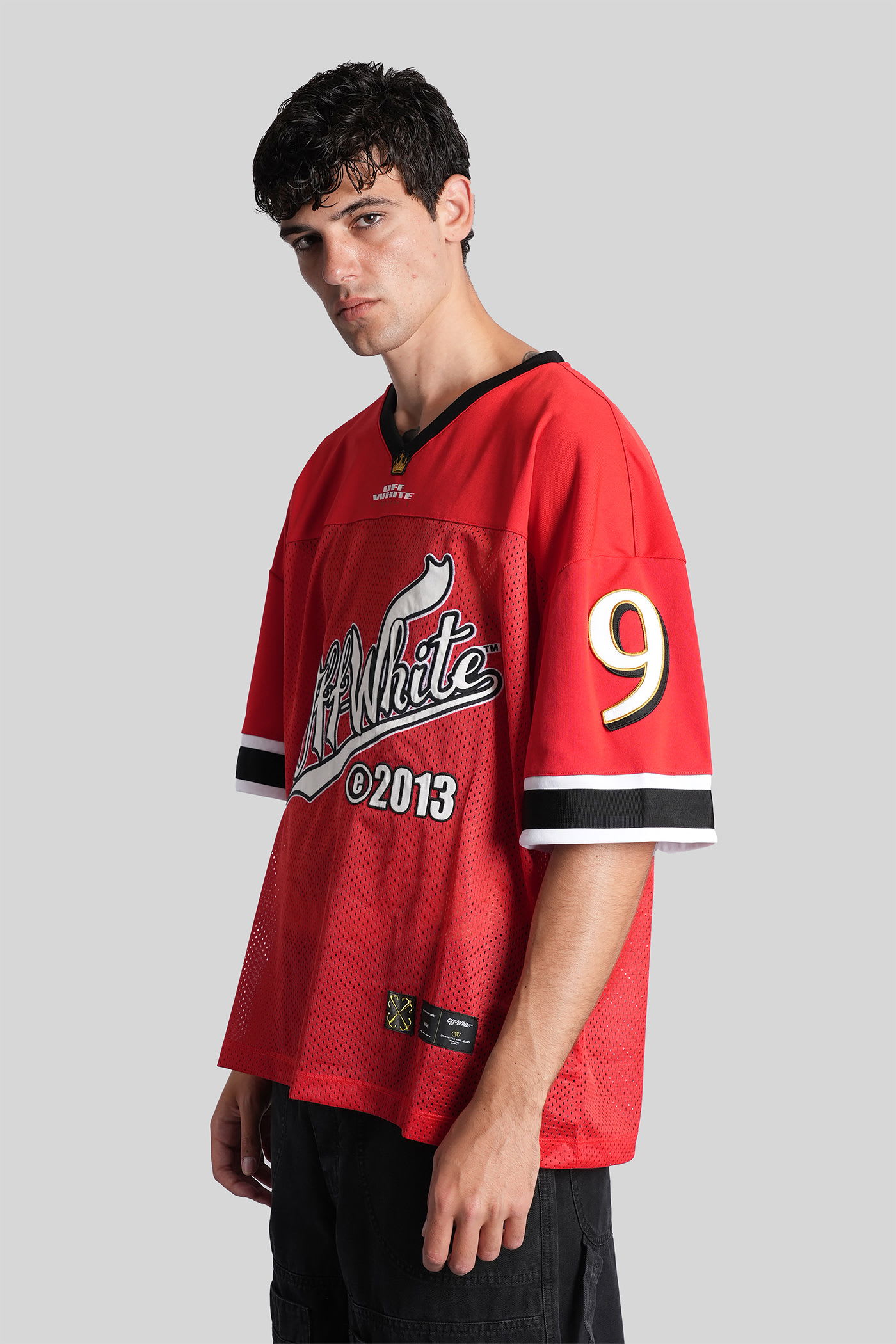 Off-white T-shirt In Red Polyester In Multi