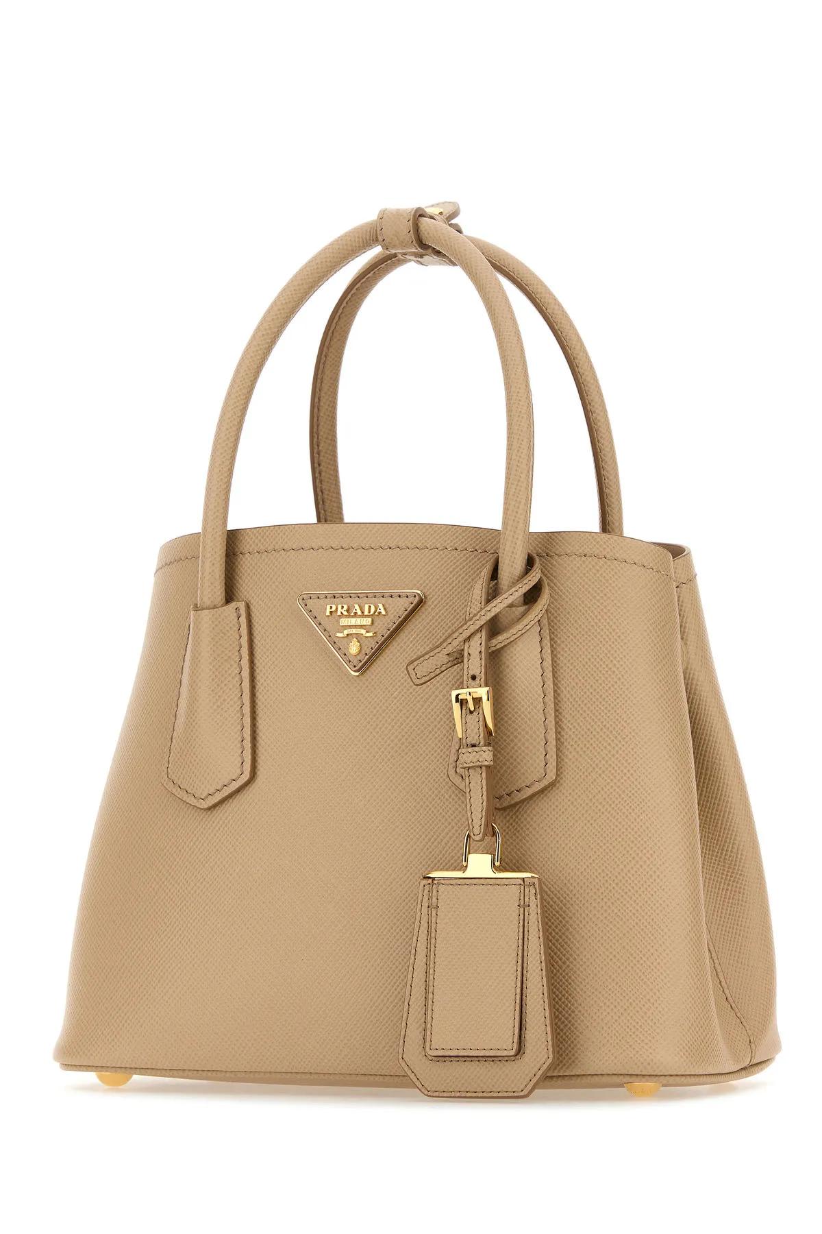 Shop Prada Sand Leather Handbag