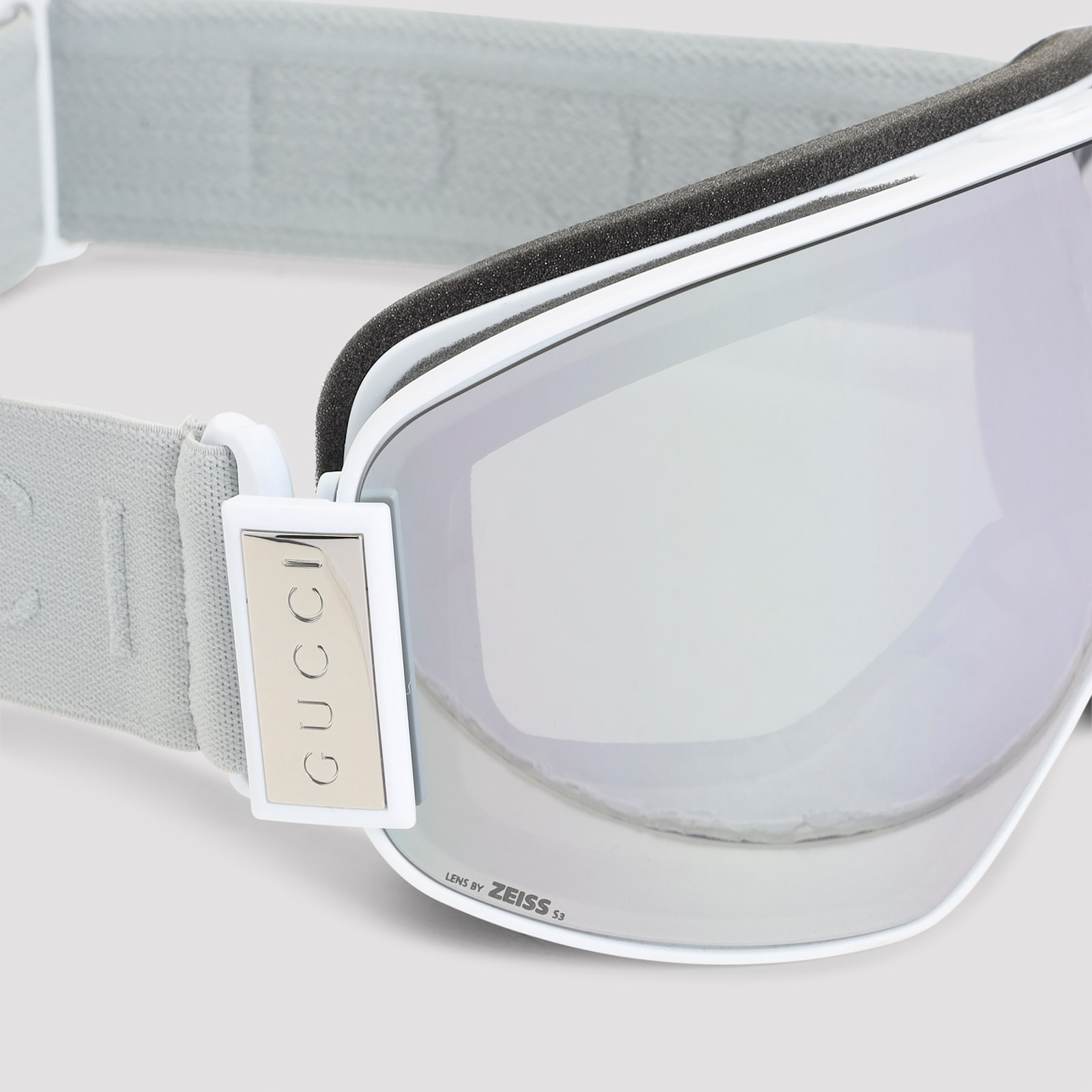 Gucci White Acetate Sunglasses In Silver