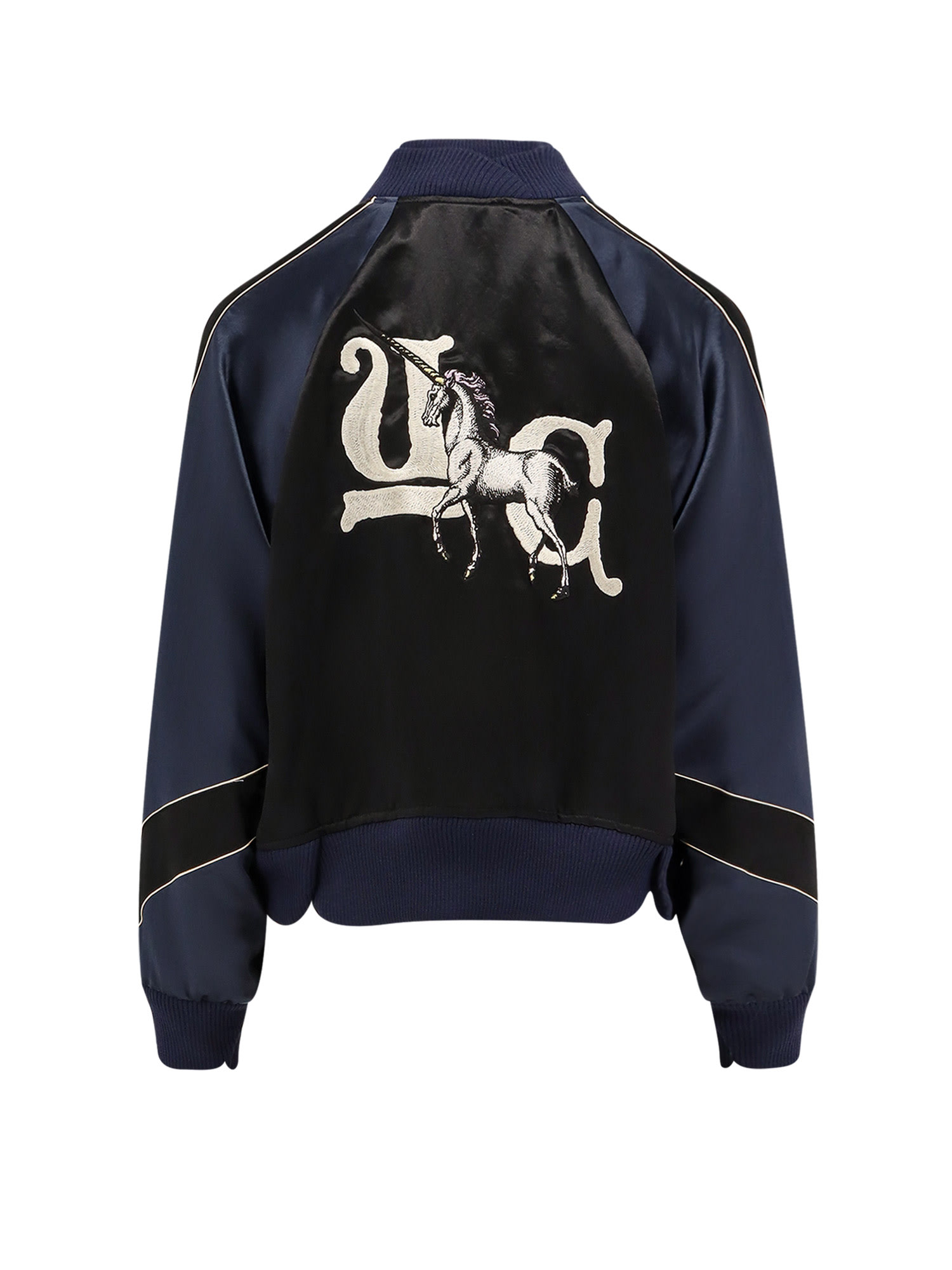Undercover Bomber Jacket With Contrast Panels And Embroidery In Black