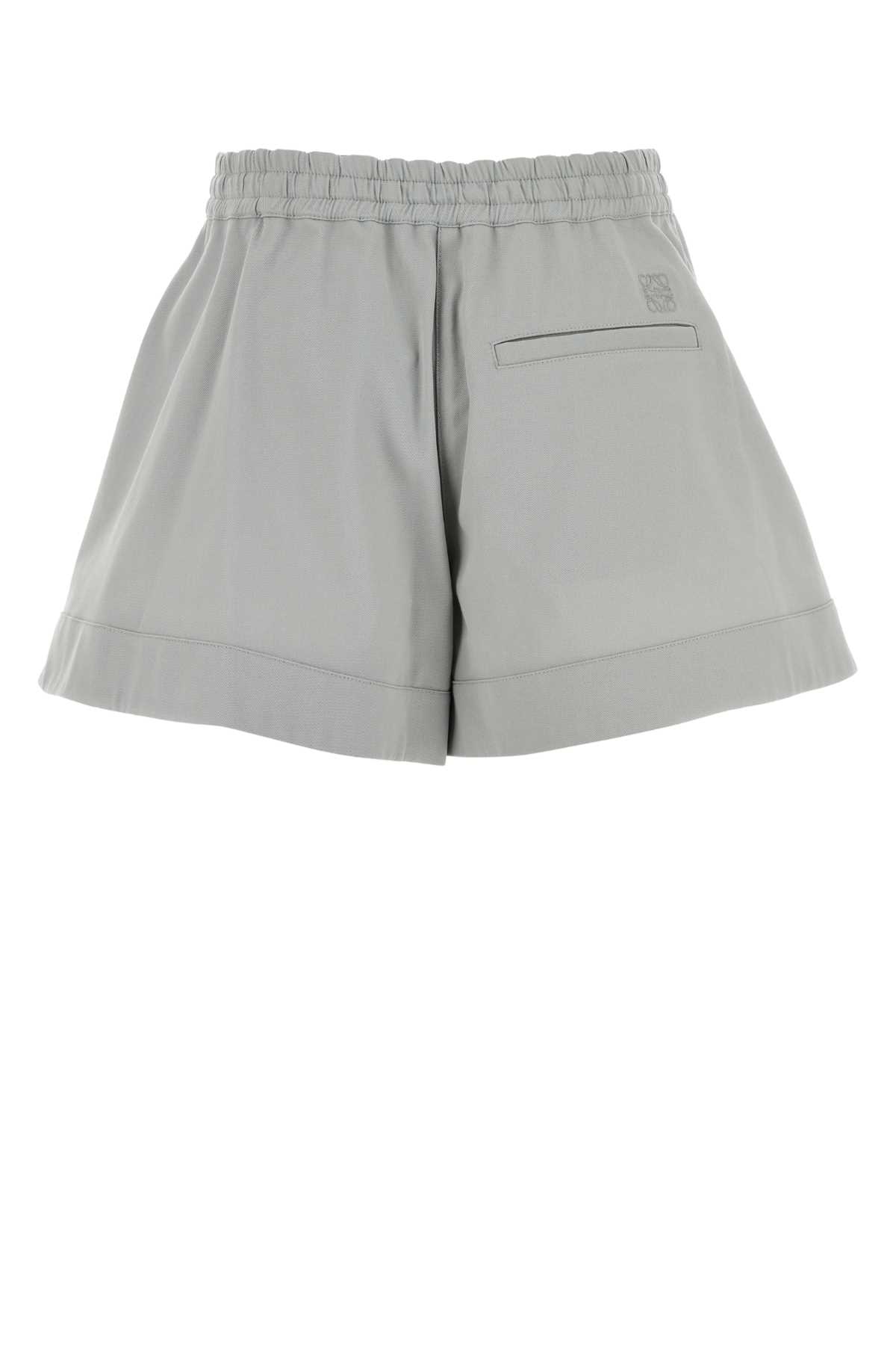 Loewe Powder Blue Twill Shorts In Gray