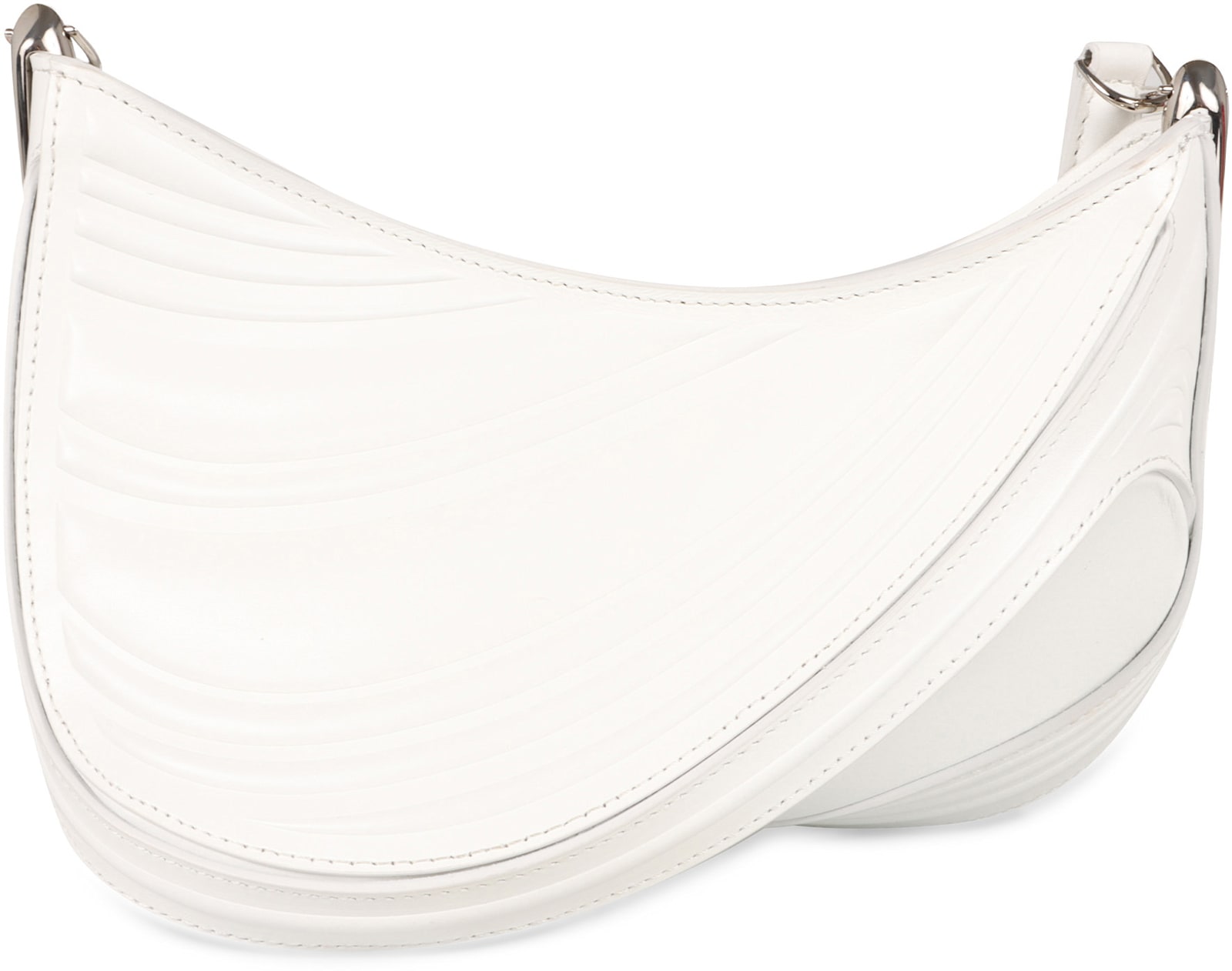 Mugler Medium Spiral Curve 01 Crossbody Bag In White