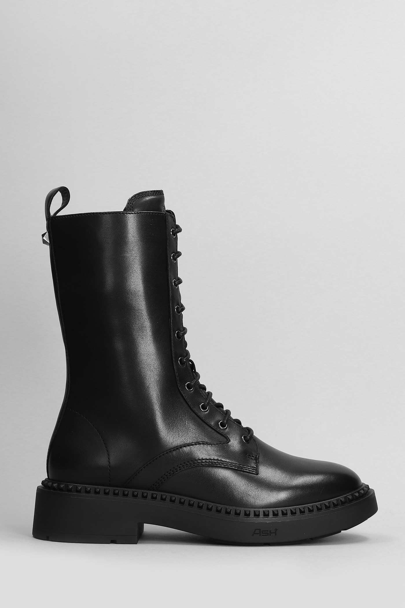 Marlin Combat Boots In Black Leather