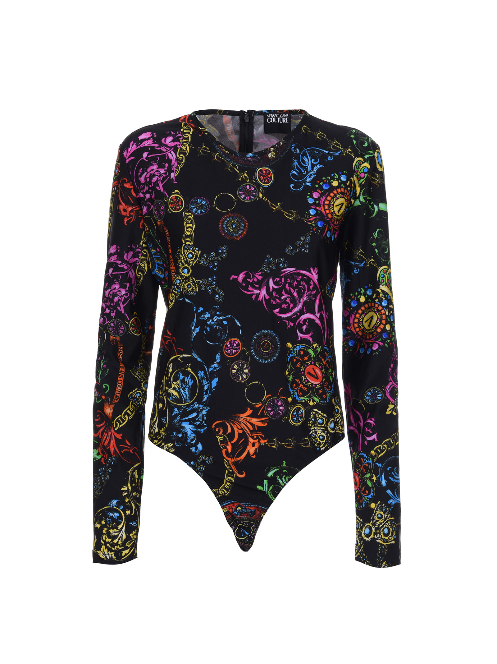 Versace Jeans Couture Baroque Multicolor Print Bodysuit