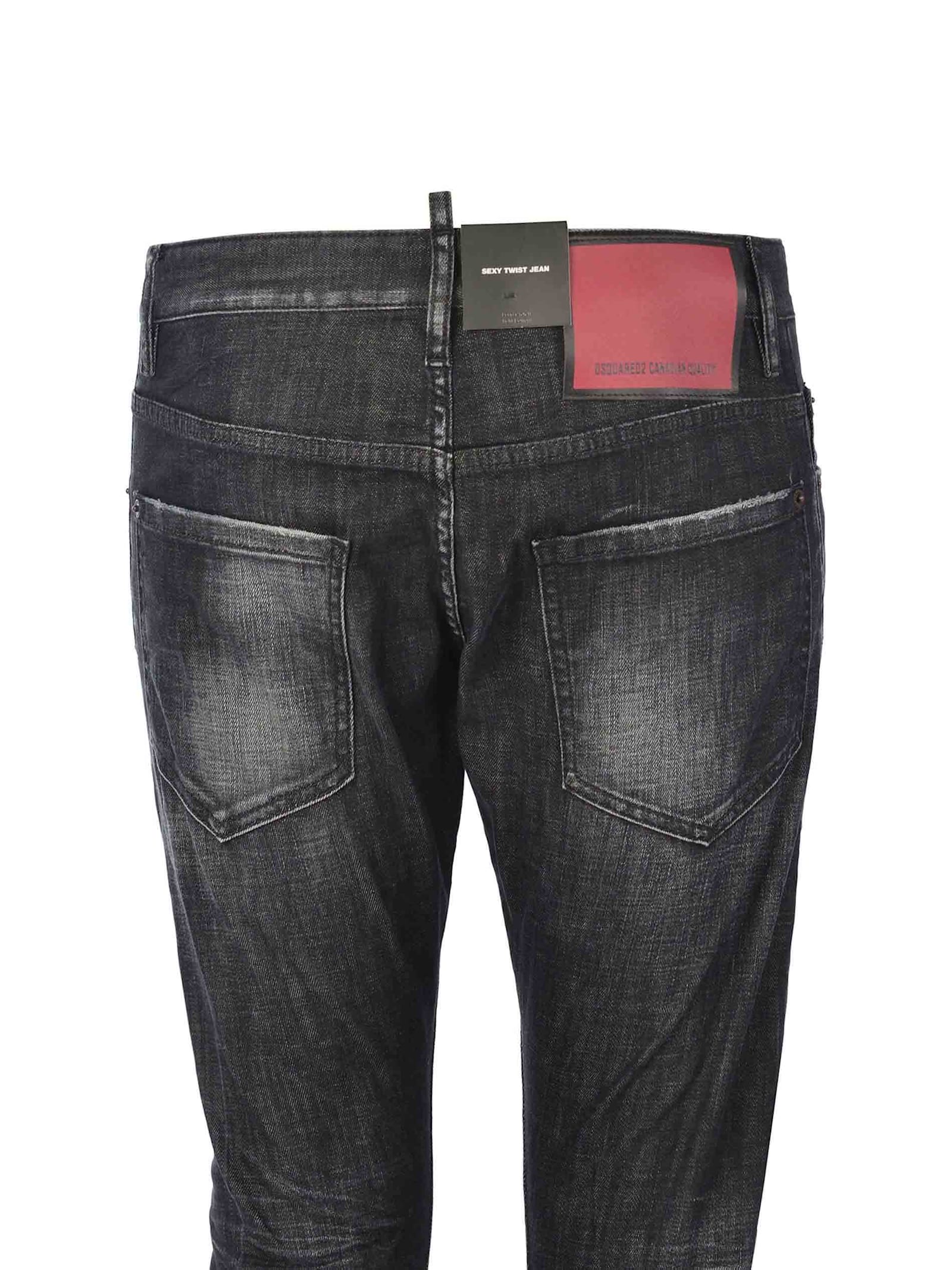 Shop Dsquared2 Jeans  Sexy Twist Made Of Denim In Black