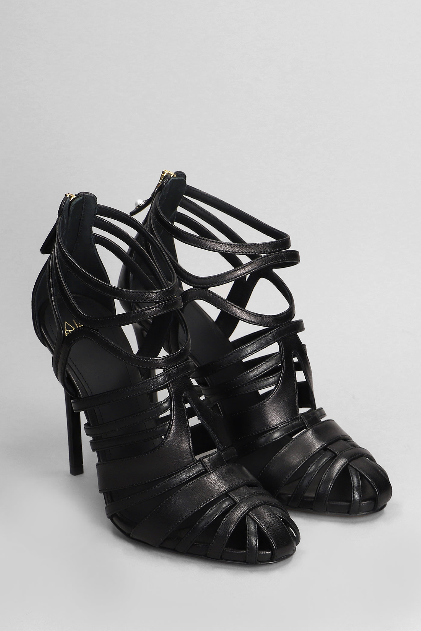 Shop Alevì Jil 110 Sandals In Black Leather