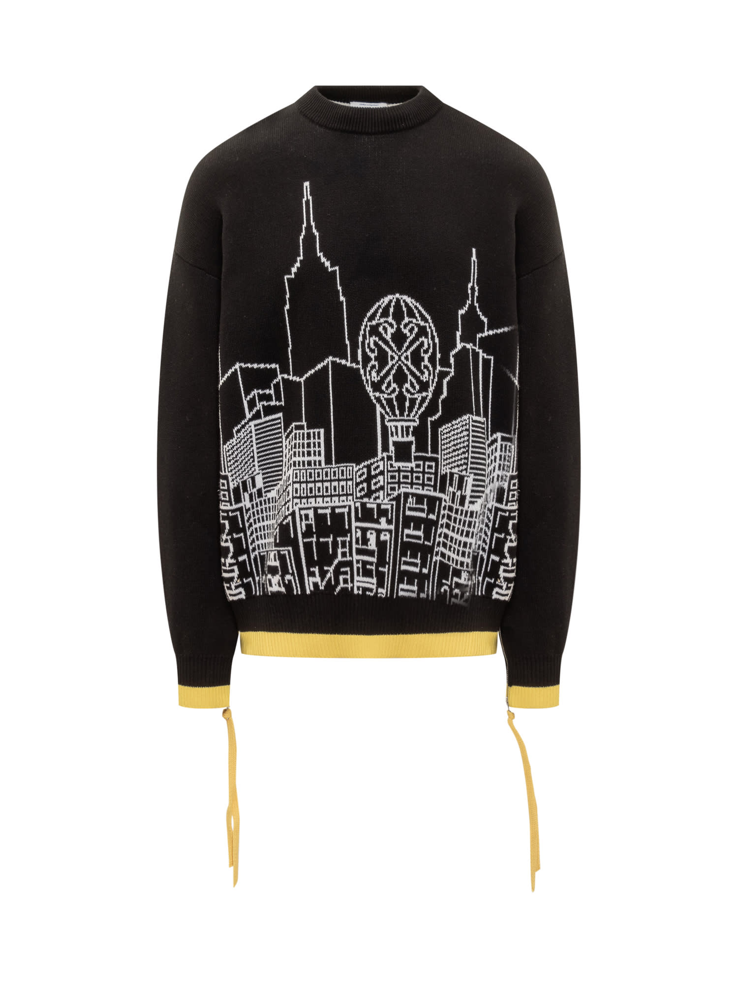 Shop Off-white Skyline Sweater In Nero/bianco