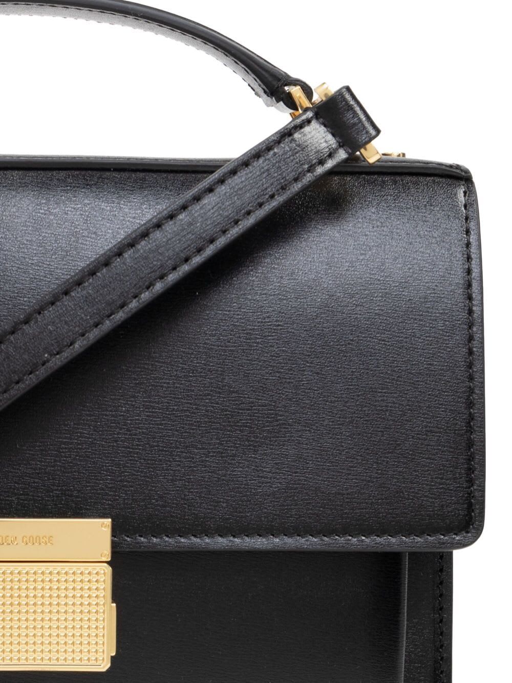 Golden Goose Venezia Bag Palmellato Leather Body Gold Metal Details Bags In Black