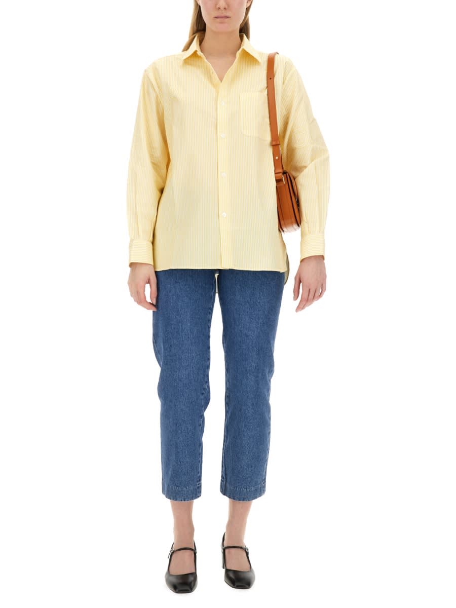 Shop Apc Shirt Sela In Yellow
