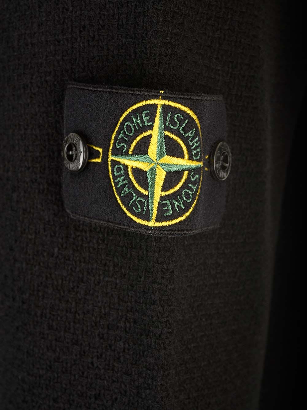 Shop Stone Island Zipped Cardigan In Black