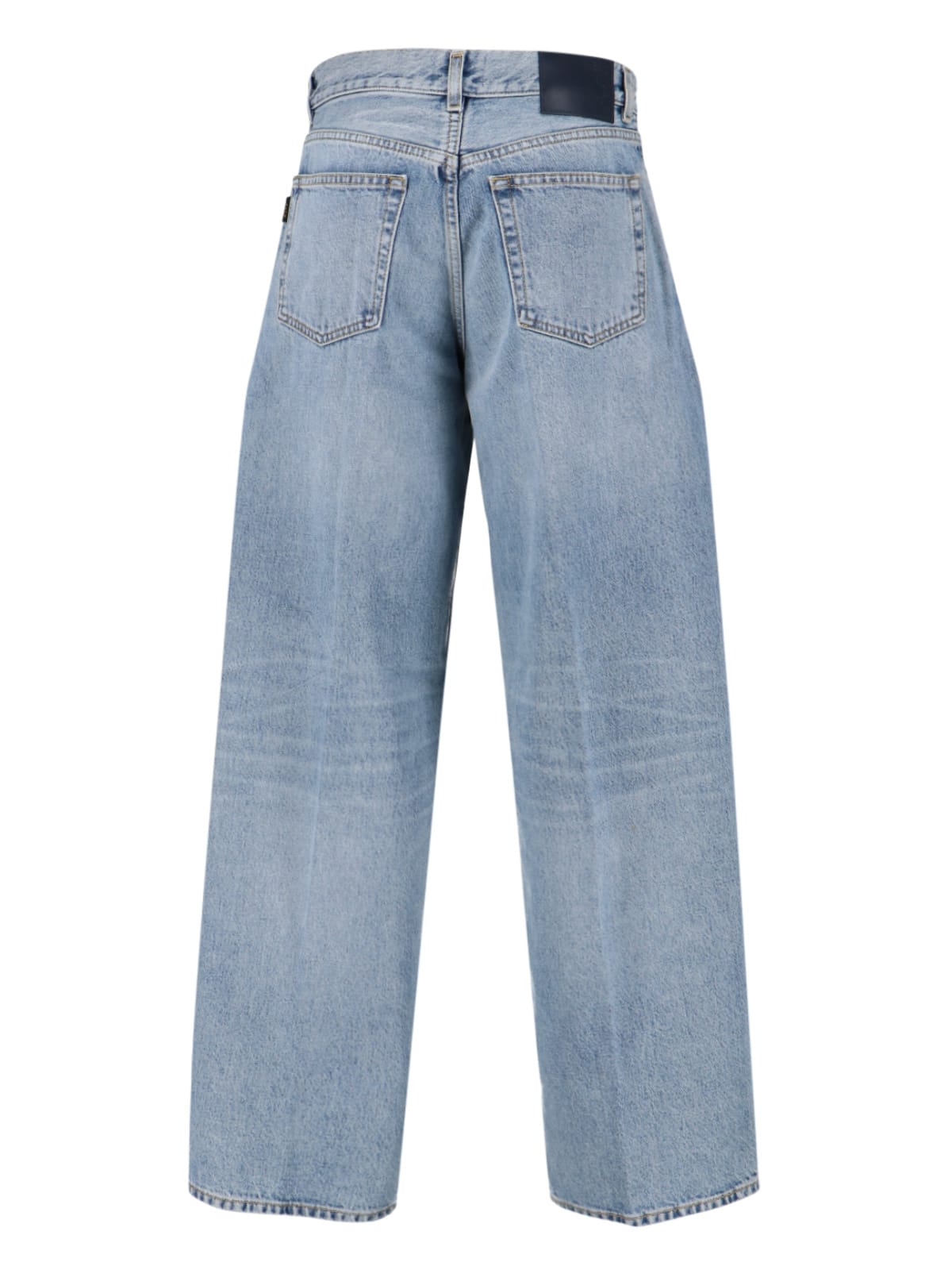 Haikure Straight Leg Trousers Belt Loops In Blue