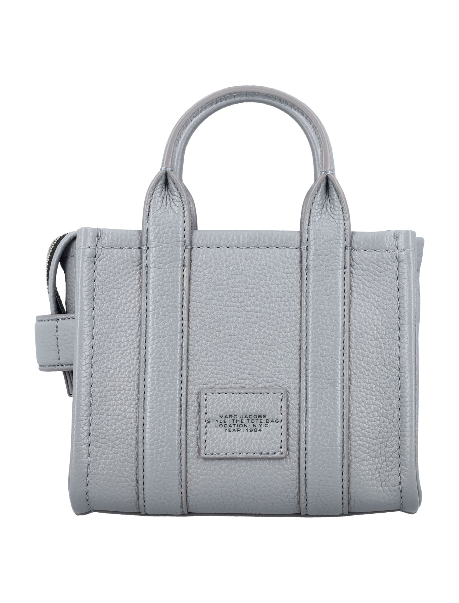 Marc Jacobs The Mini Tote Leather Bag In Gray
