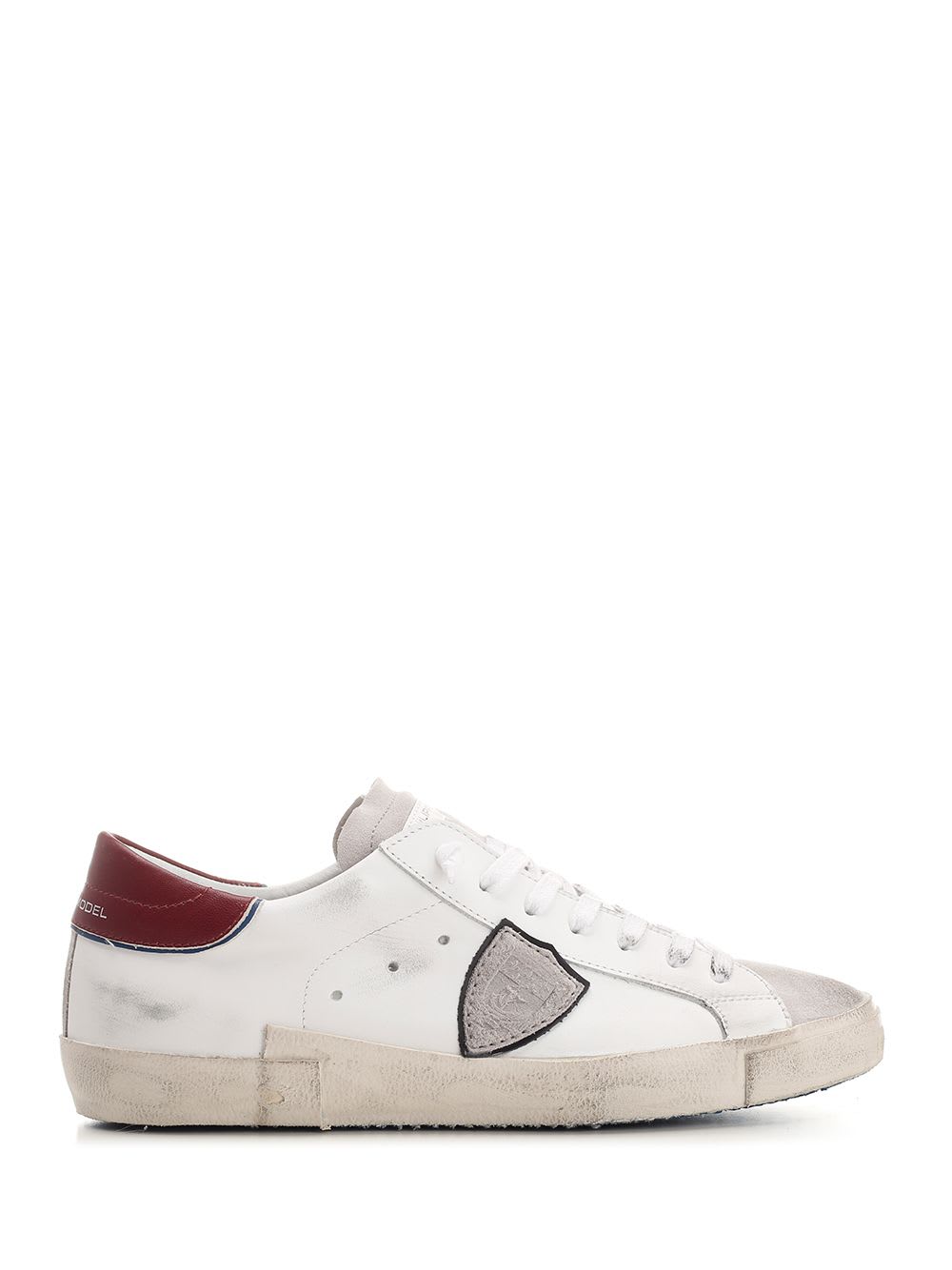 Shop Philippe Model Paris Sneakers In Bianco E Bordeaux