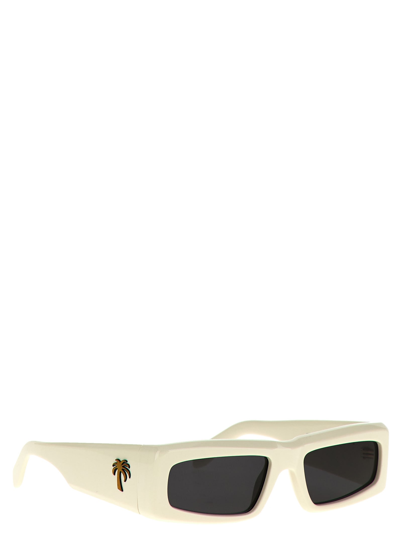 Shop Palm Angels Yreka Sunglasses In White