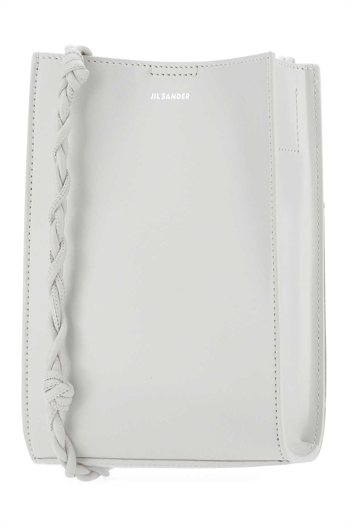 Shop Jil Sander Light Grey Leather Small Tangle Shoulder Bag In 056