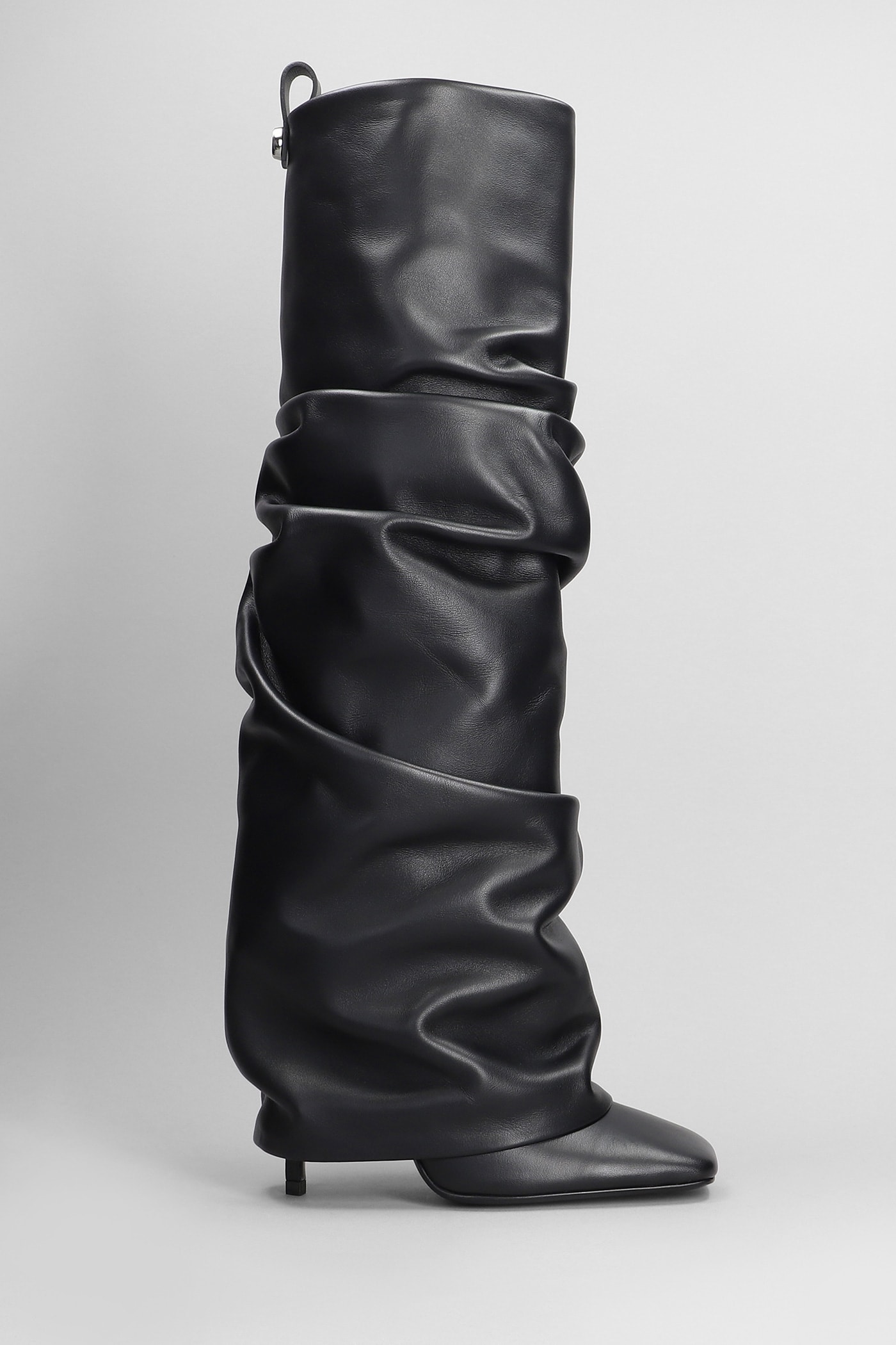 Shop Attico Rea High Heels Boots In Black Leather