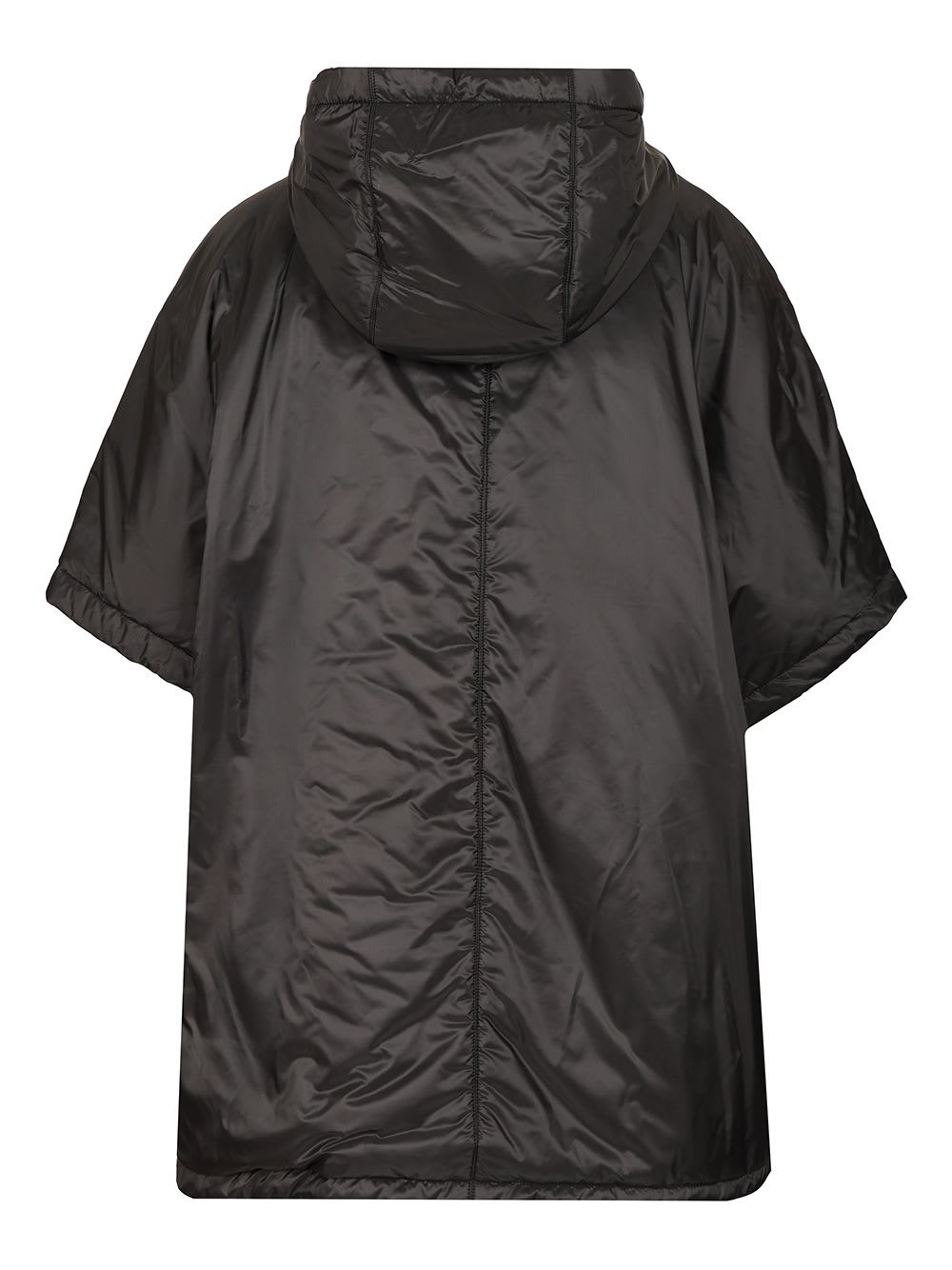 Max Mara The Cube Black Greenci Hooded Padded Cape In Black