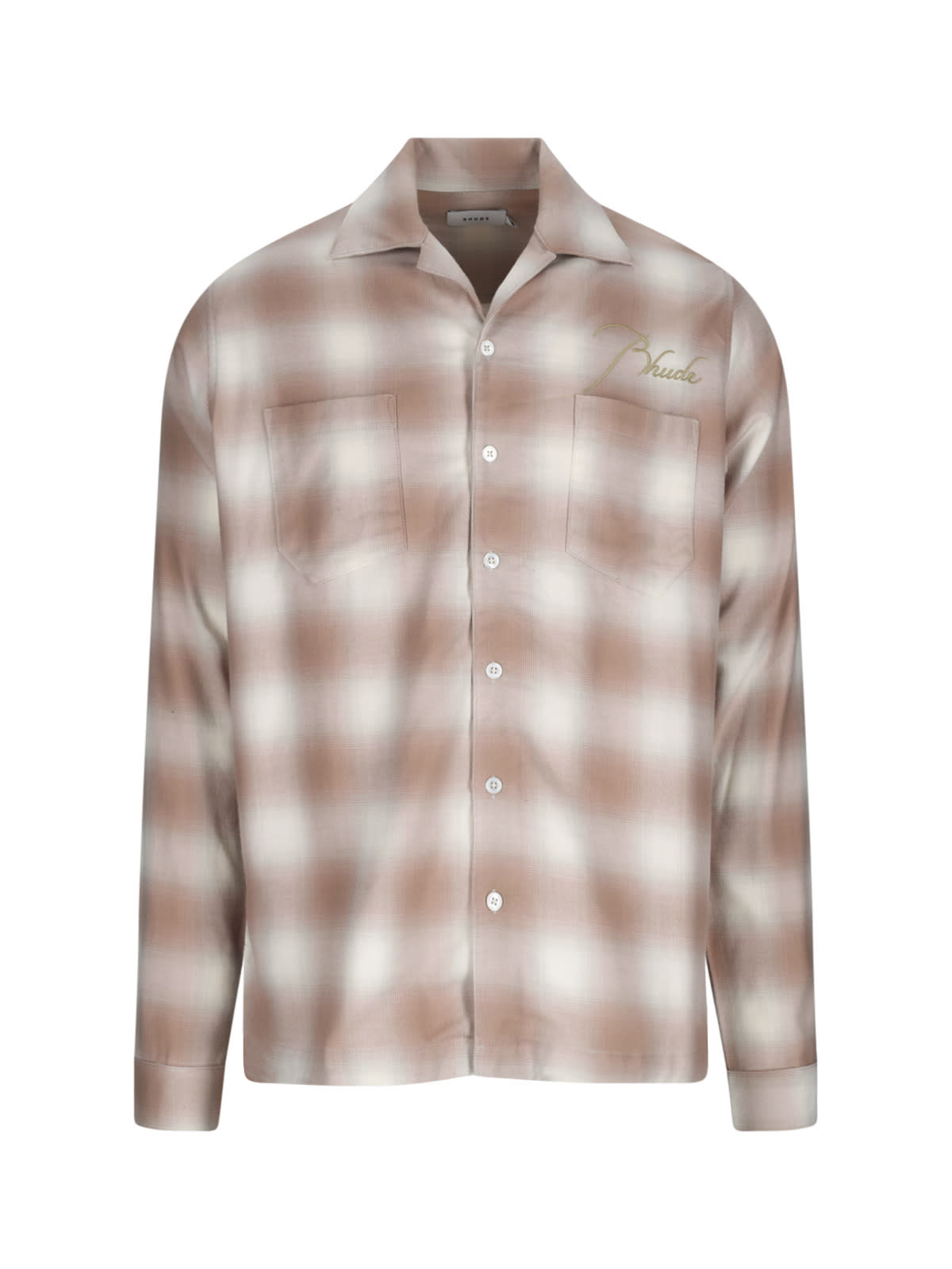 Shop Rhude Checked Shirt In Brown