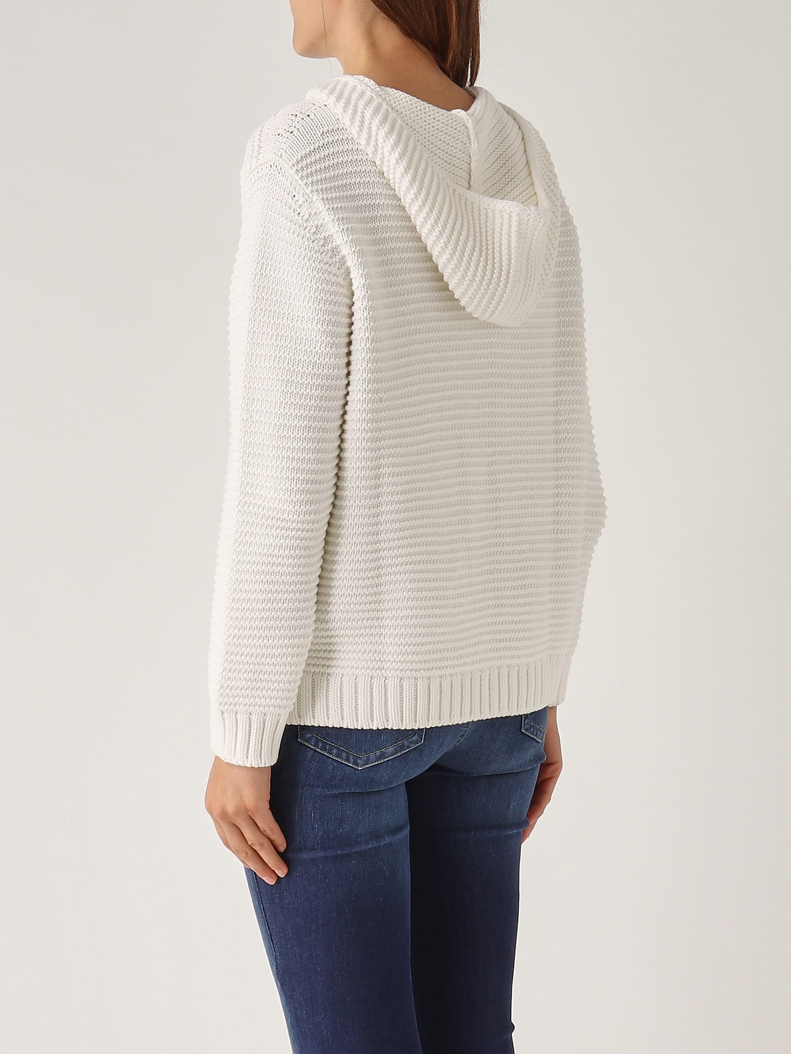 Gran Sasso Poncho C/zip Sweater In Neutral