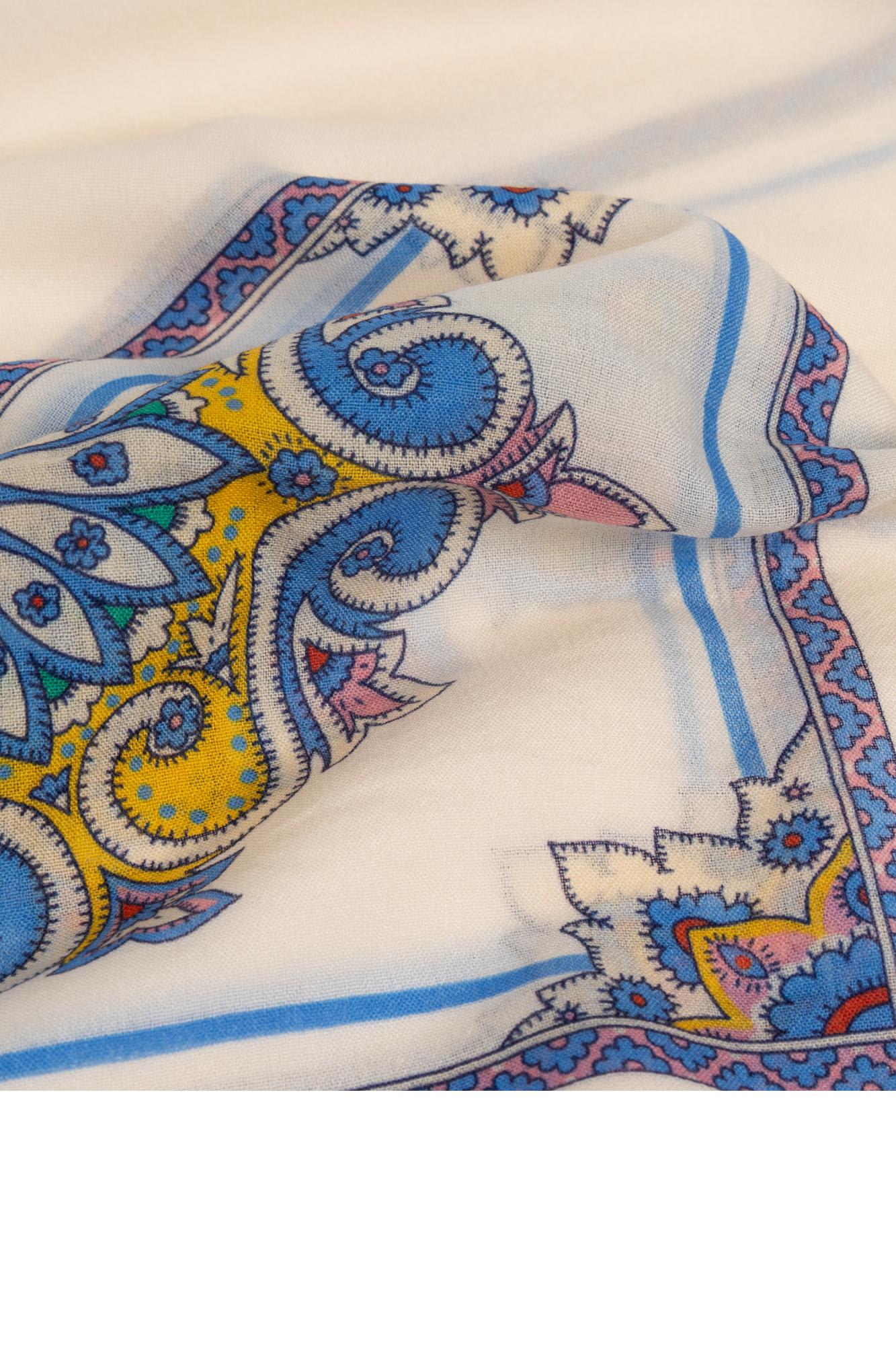 Etro Scarf With Decorative Pattern In Gnawed Blue