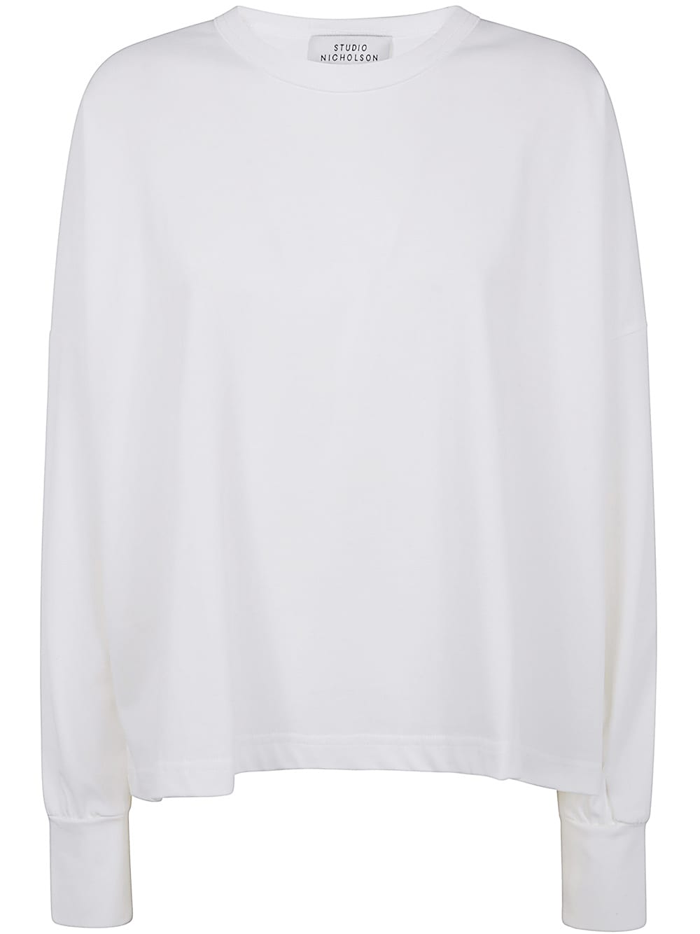 Shop Studio Nicholson Womens Long Sleeve T-shirt In Optic White