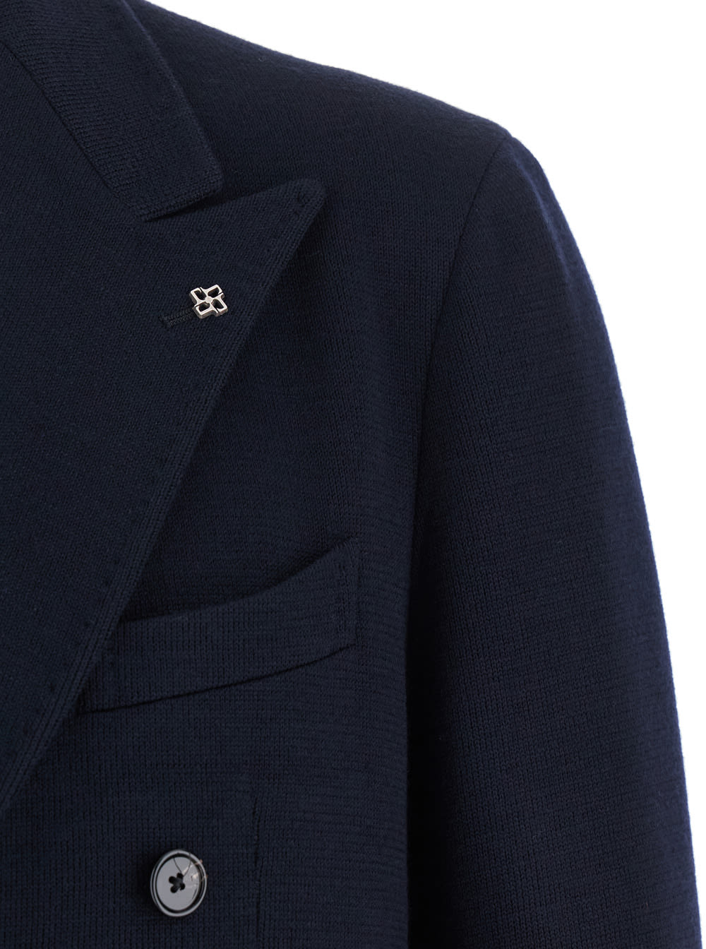 Tagliatore Blazer Doppiopetto In Lino Fiammato In Blue