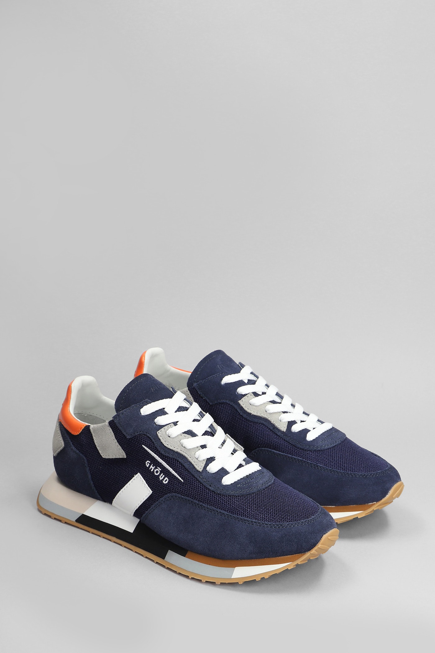 Shop Ghoud Rush Multi Sneakers In Blue Suede And Fabric