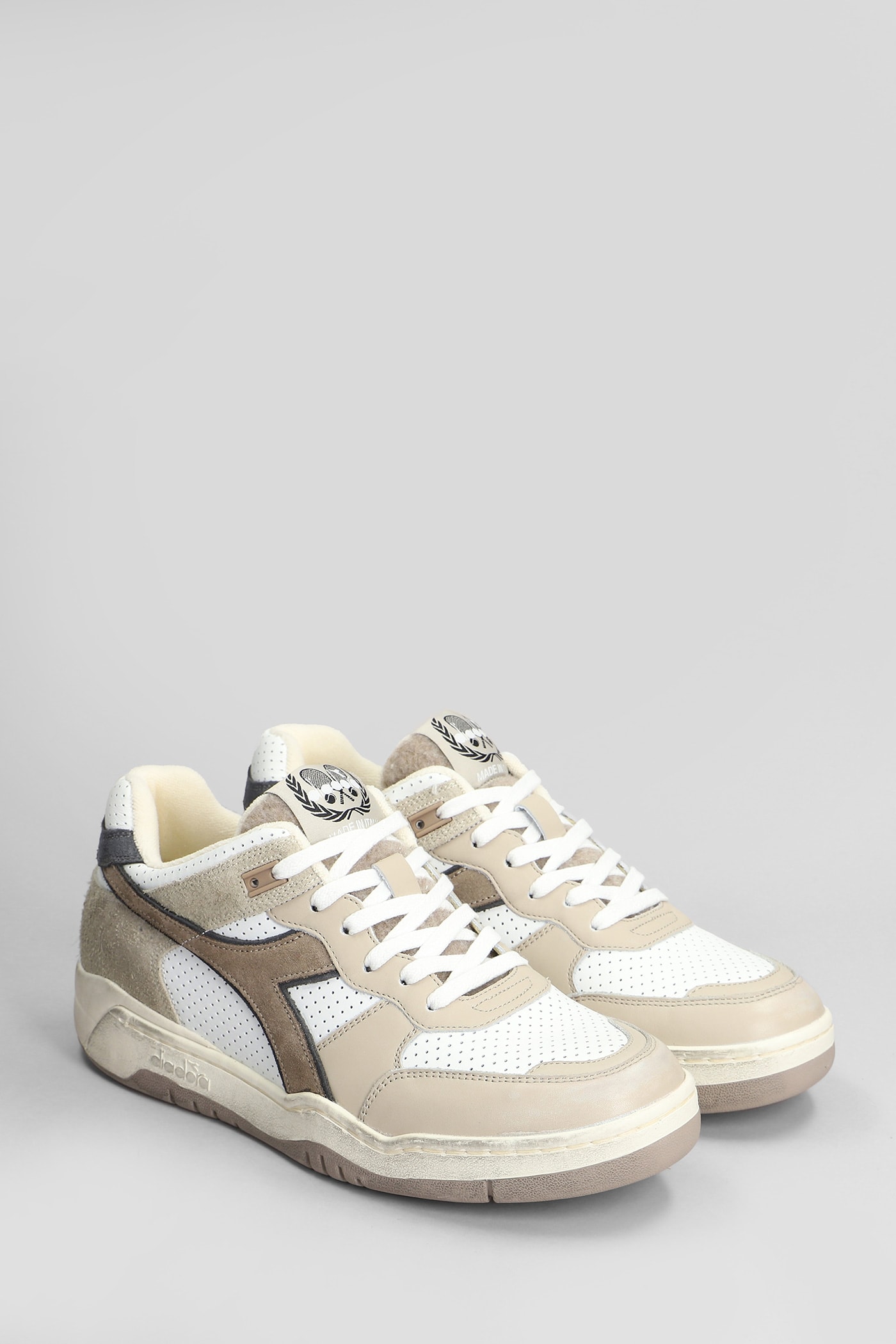 DIADORA B.560 TORINO ITALIA SNEAKERS IN WHITE SUEDE AND LEATHER 