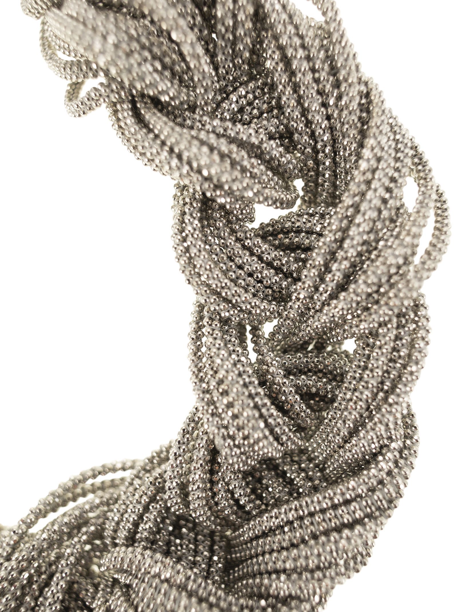 Fabiana Filippi Braided Necklace With Diamond Wire In Silver