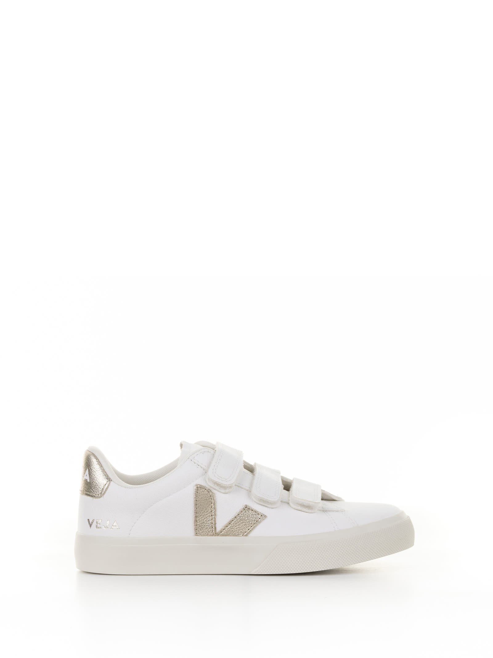 VEJA RECIFE SNEAKER IN LEATHER WITH STRAP FOR WOMEN