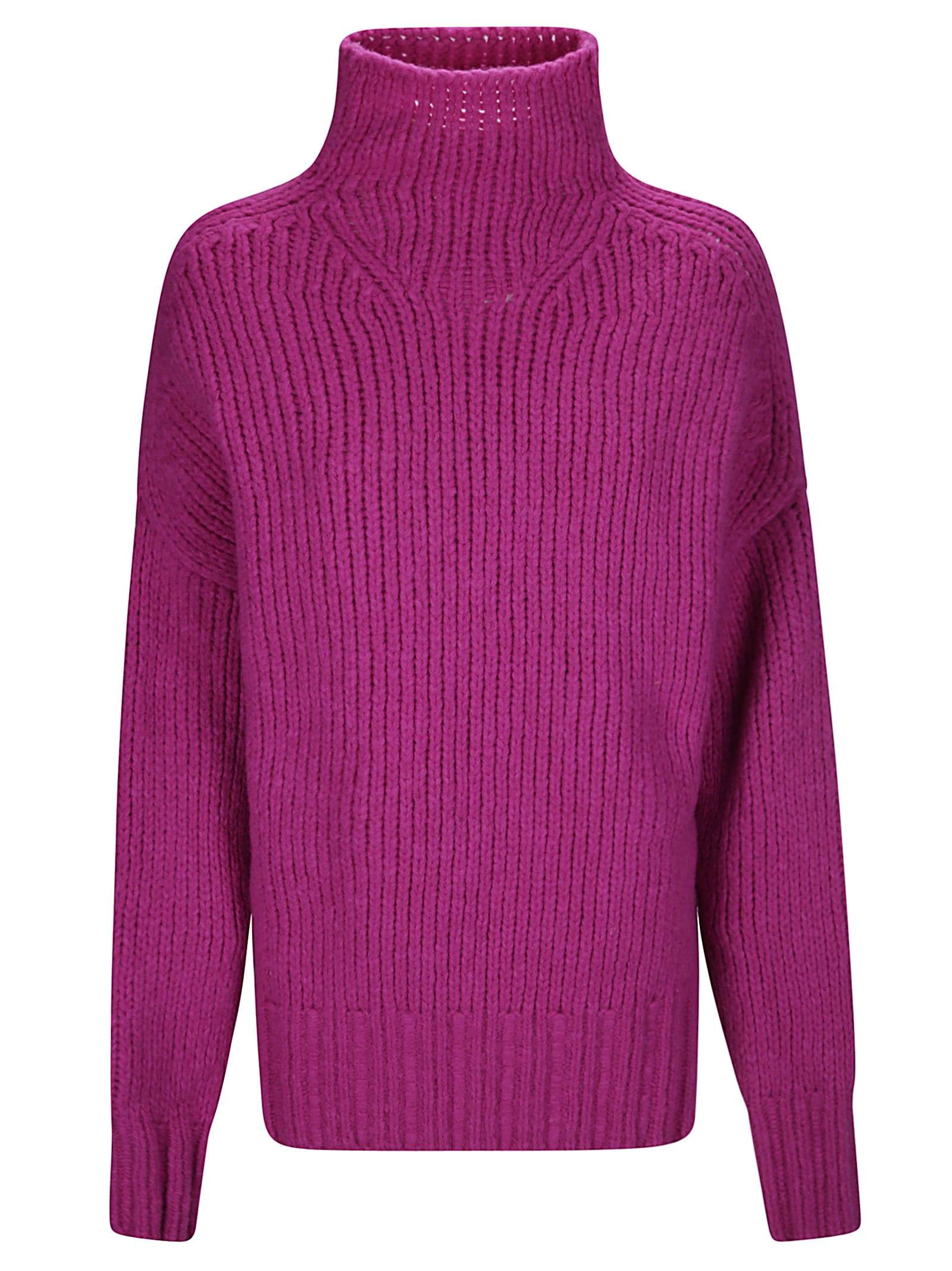 Shop Lanvin Pull Col Roulé In Fuchsia