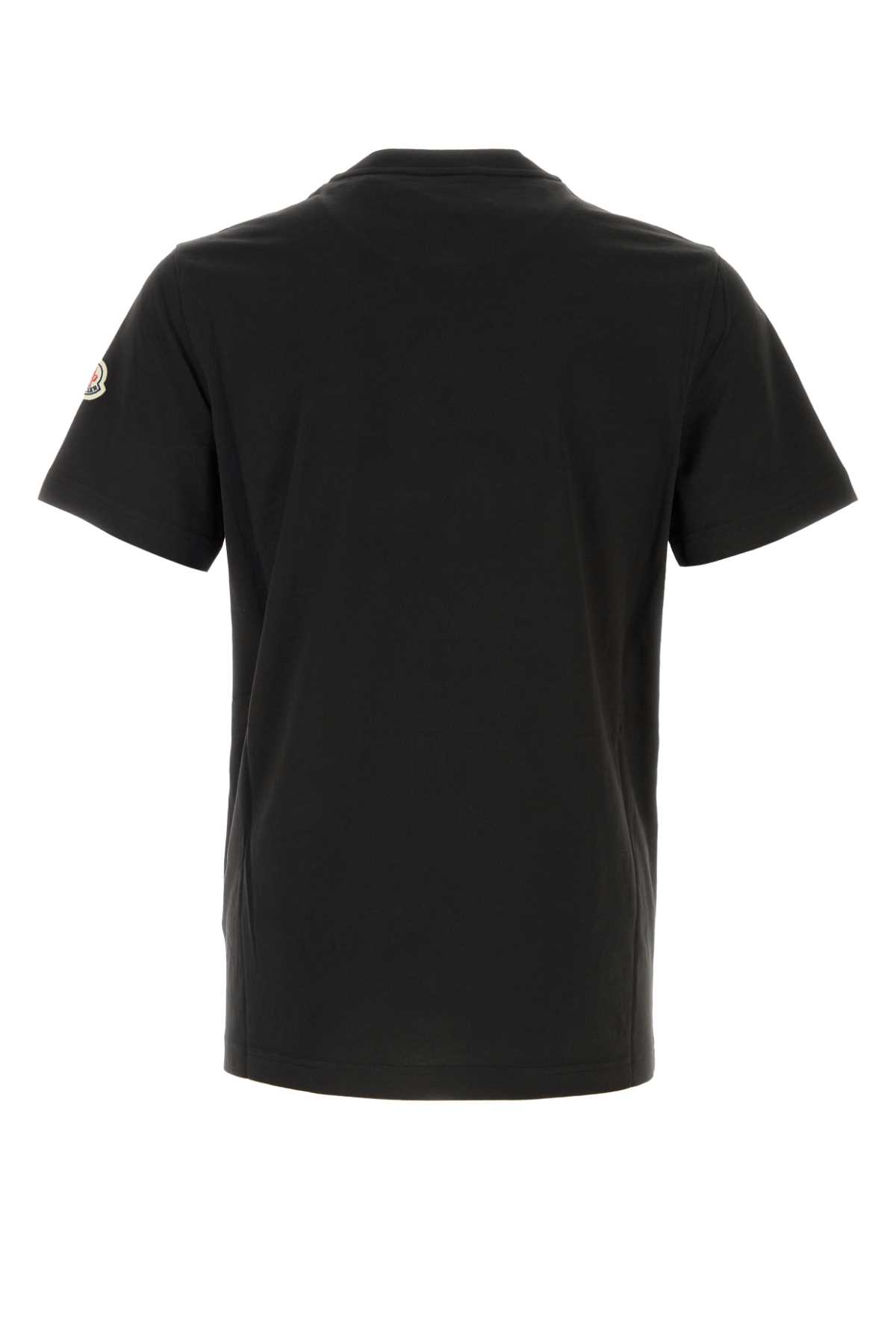 Shop Moncler Black Cotton T-shirt In 999