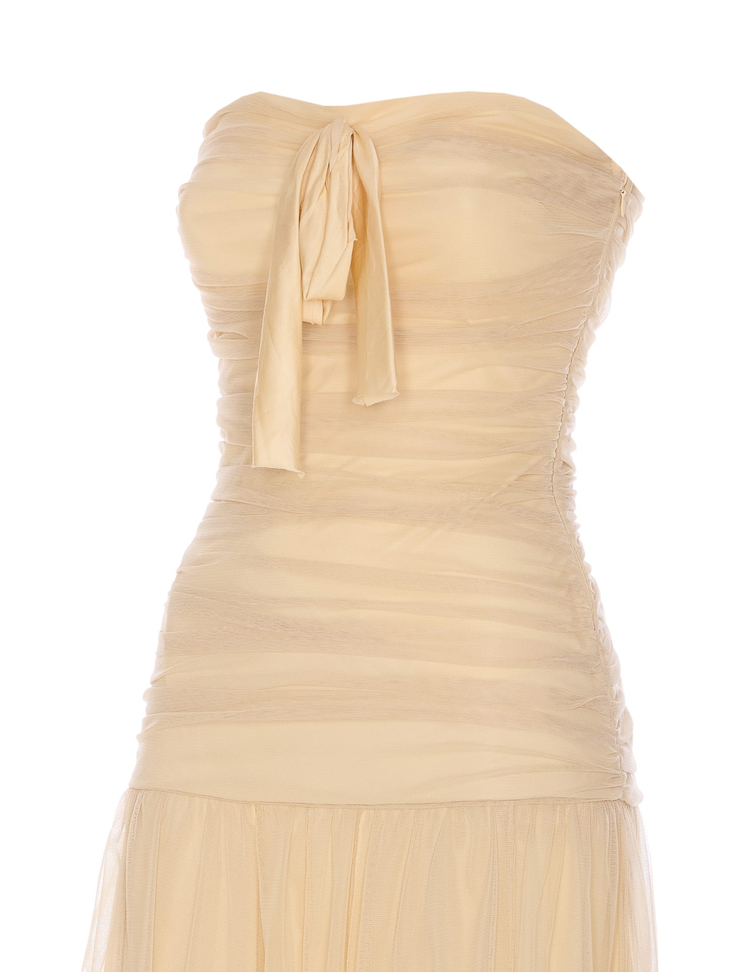 Aniye By Raquel Tulle Maxi Dress In Nude