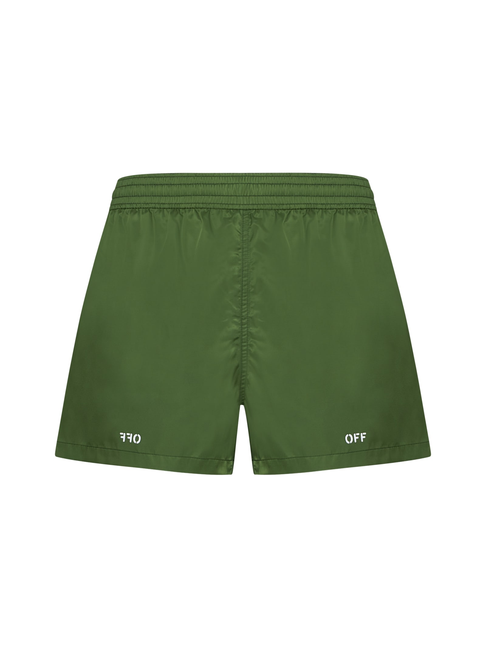 Shop Off-white Swimming Trunks In Willow Bough White