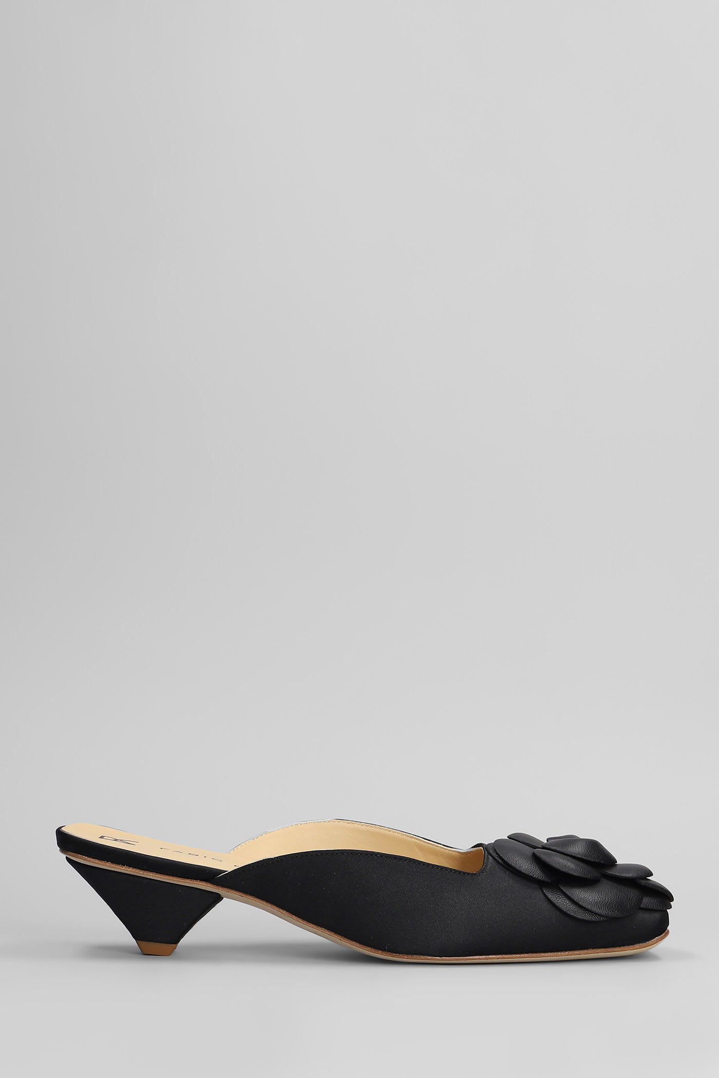 Slipper-mule In Black Satin
