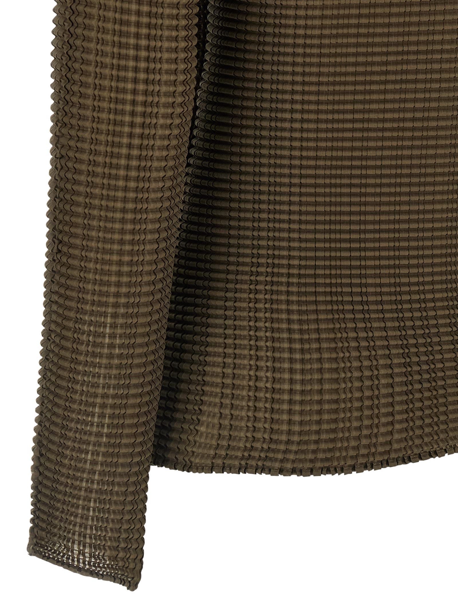 Issey Miyake Wooly Pleats-58 Shirt And Blouse Green In Green