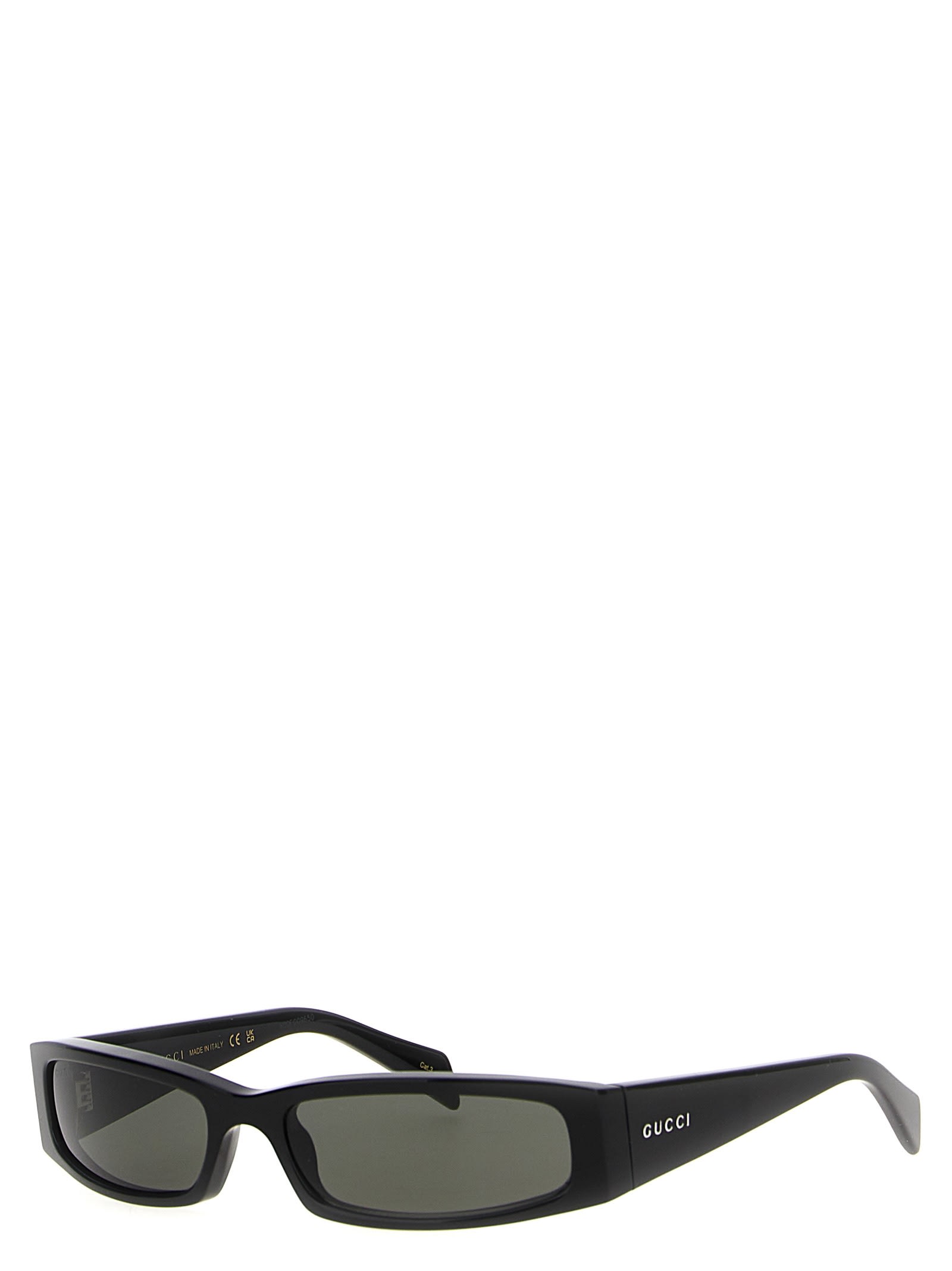 Shop Gucci Rectangular Sunglasses In Black